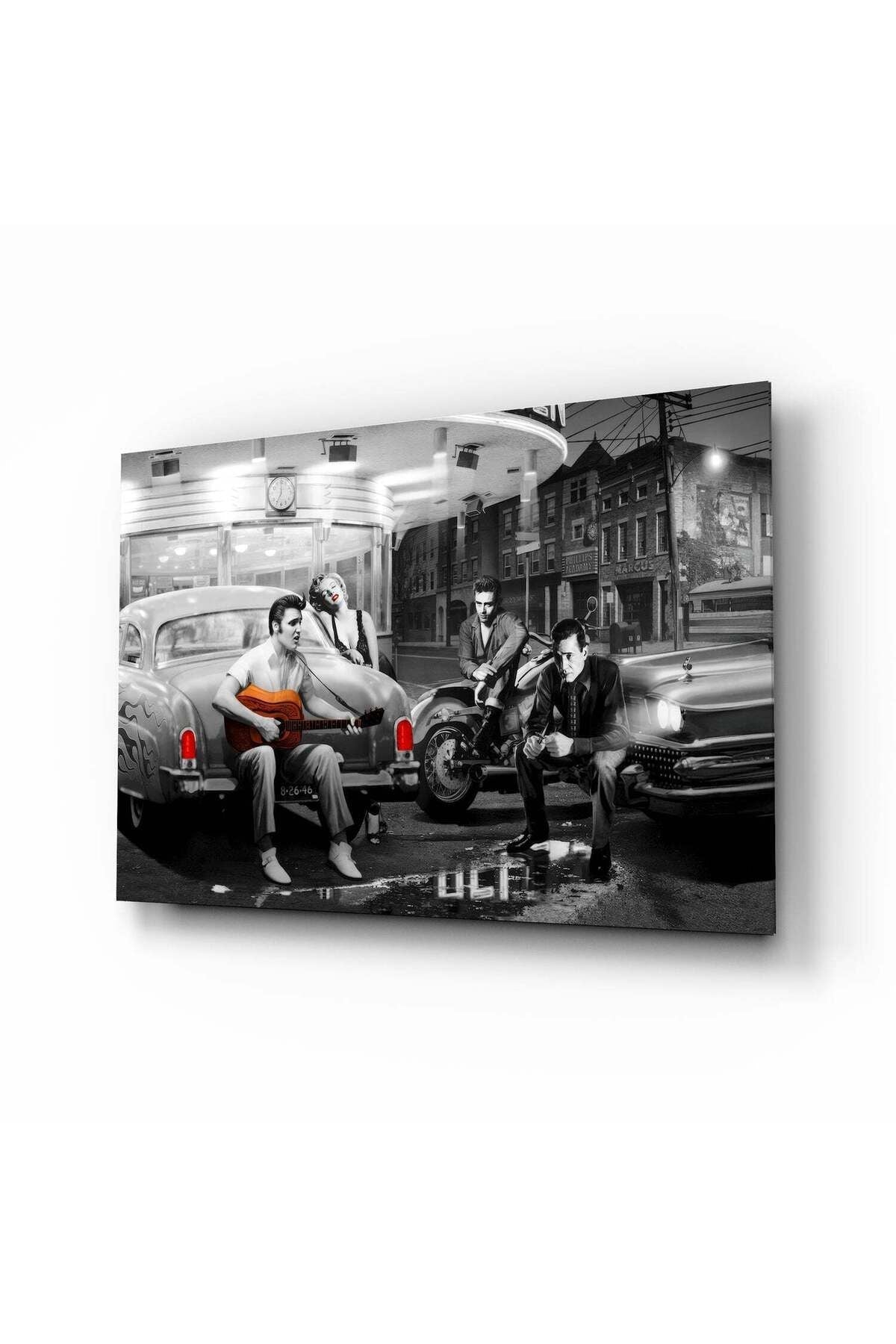 Marilyn Elvis Retro Cam Tablo