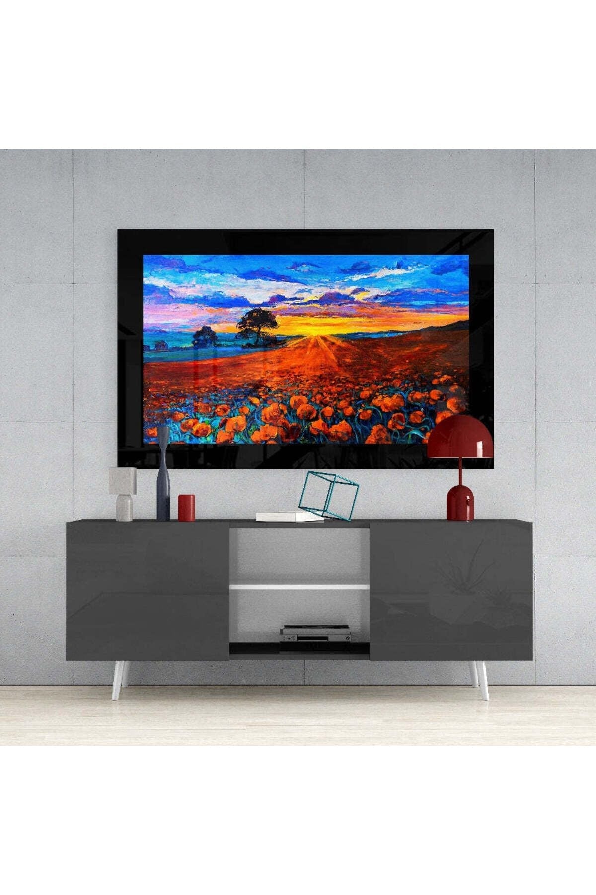 Gelincik Tarlası Cam Tablo