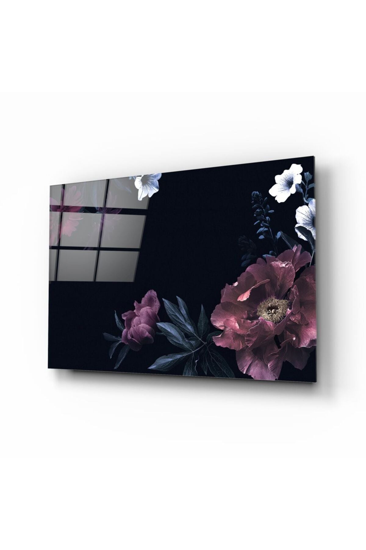 Floral Desen Cam Tablo