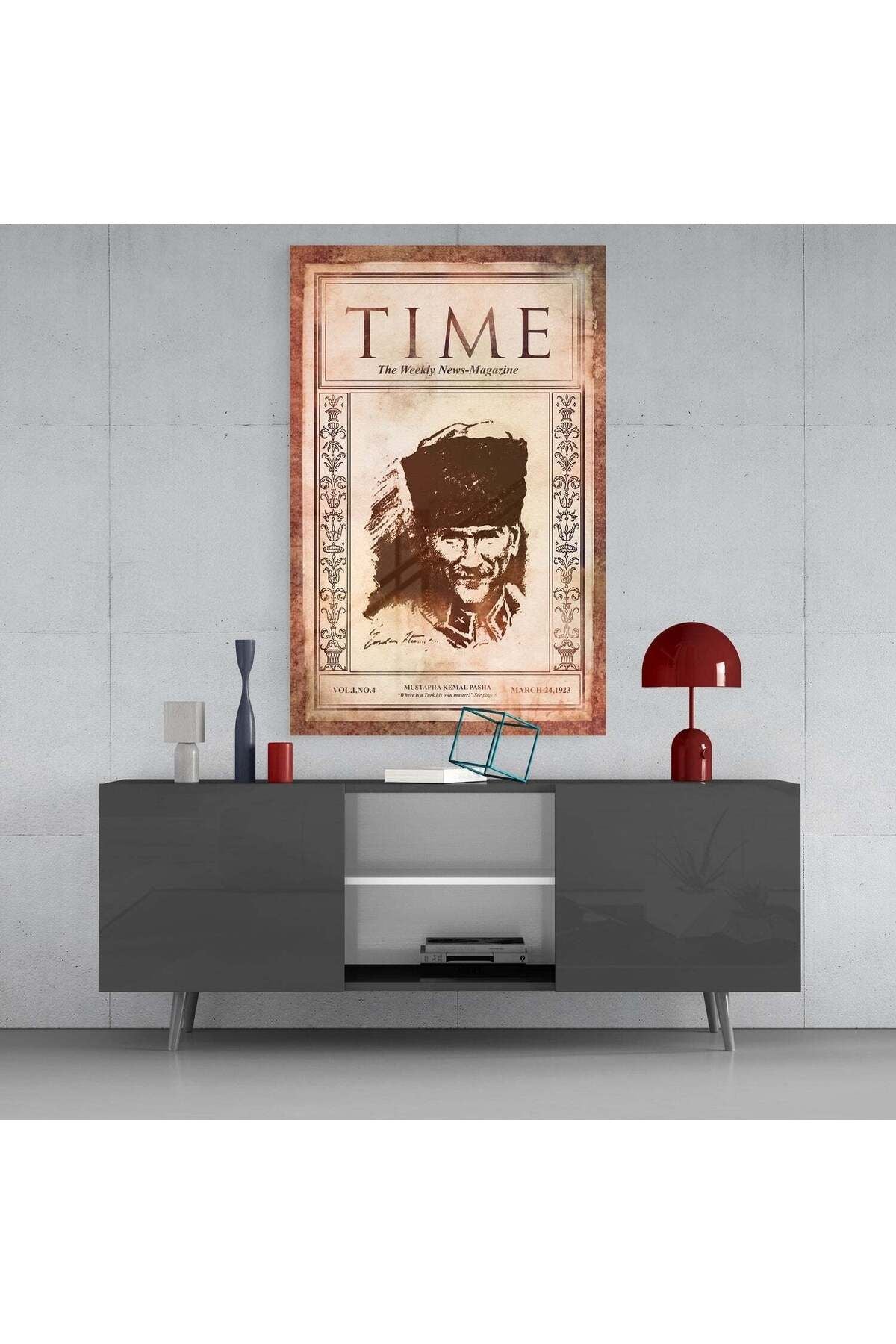 Atatürk Time Dergi Kapağı Cam Tablo