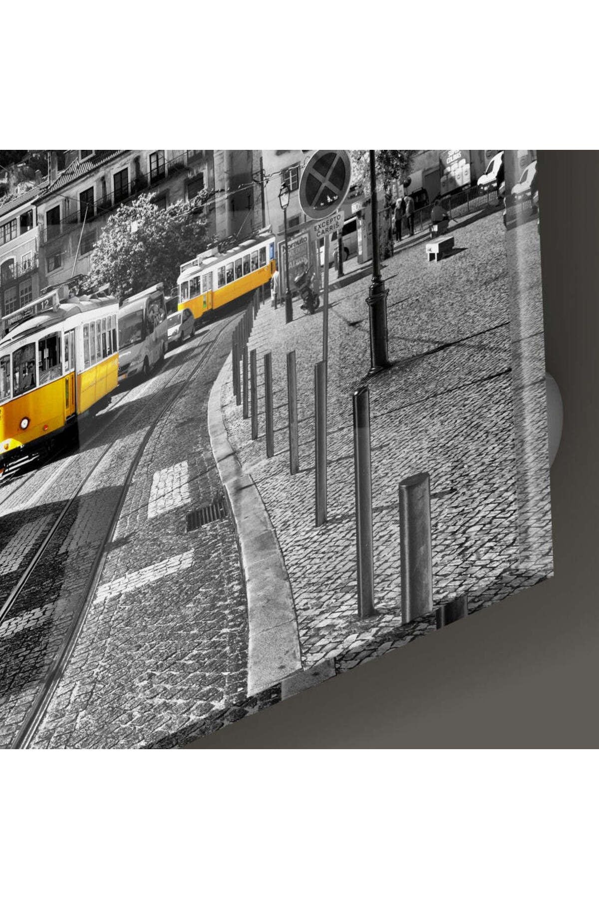 Sarı Tramvay (Lizbon) Cam Tablo