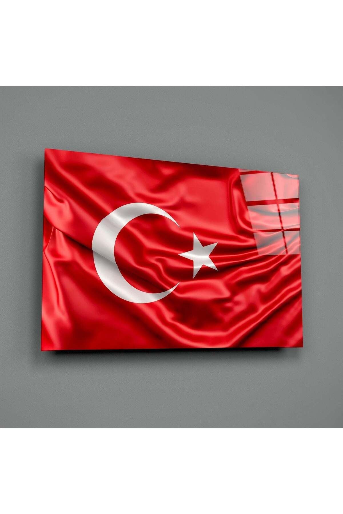 Türk Bayrağı Cam Tablo
