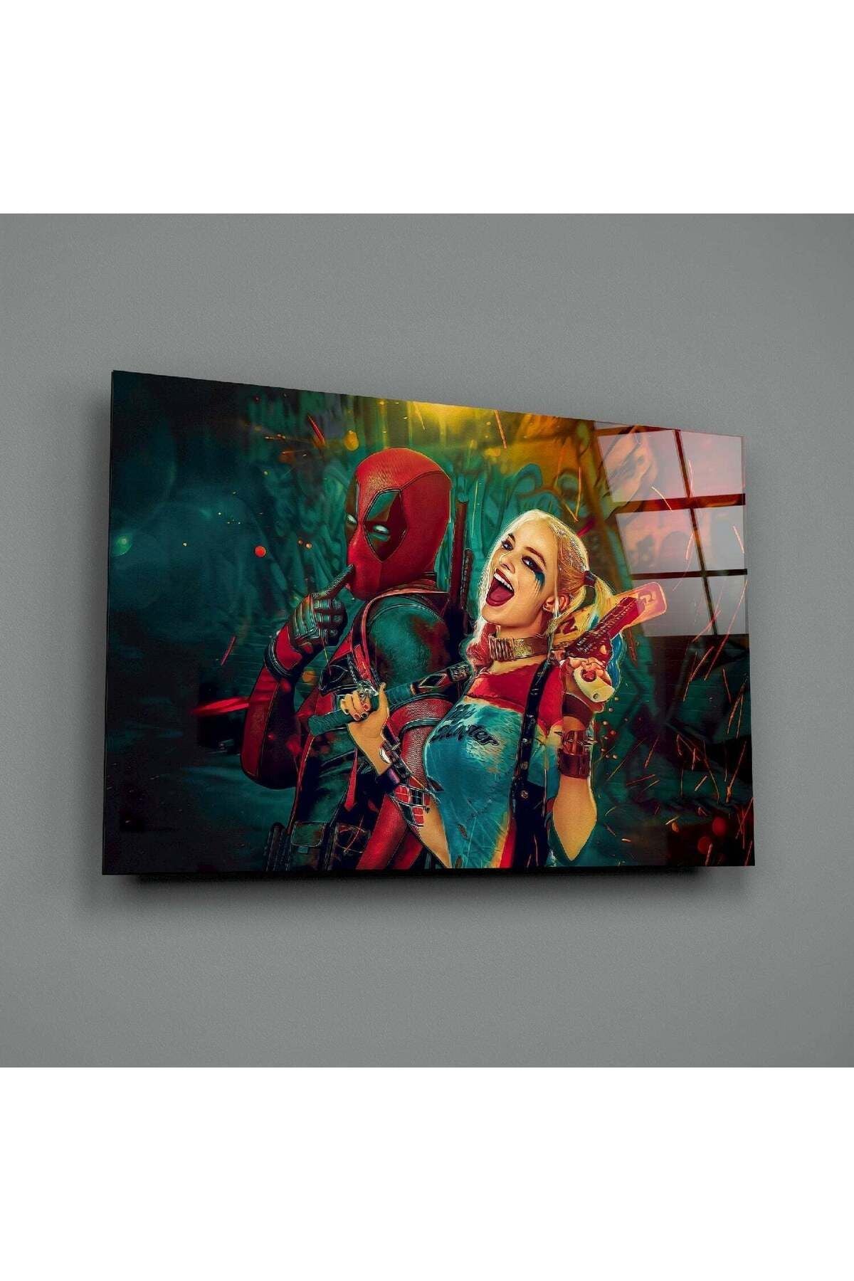 Harley Quinn ve Deadpool Cam Tablo