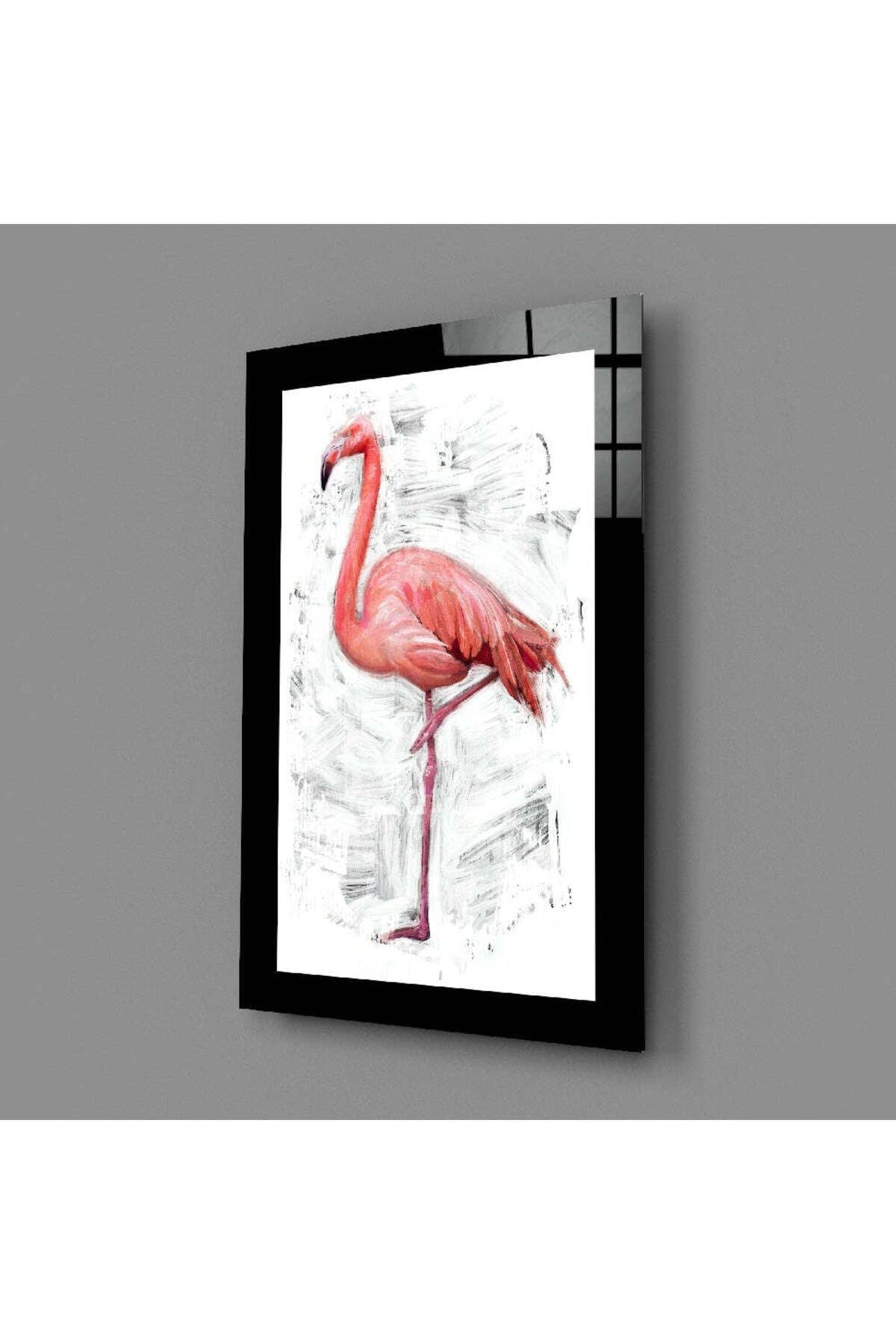 Yalnız Flamingo Cam Tablo