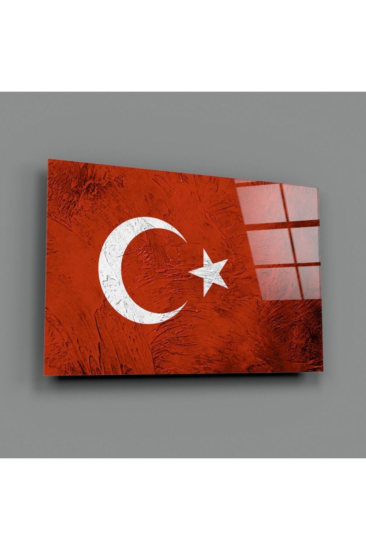 Türk Bayrağı Cam Tablo