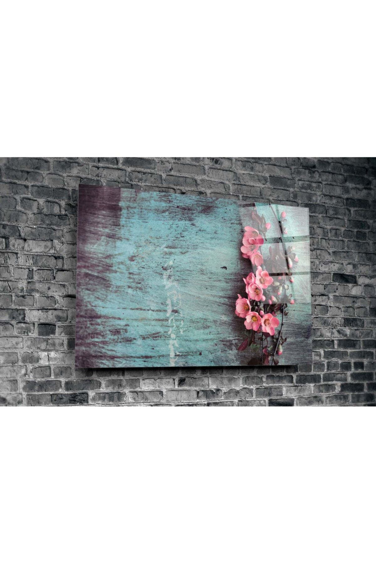 Pastel Çiçek Cam Tablo