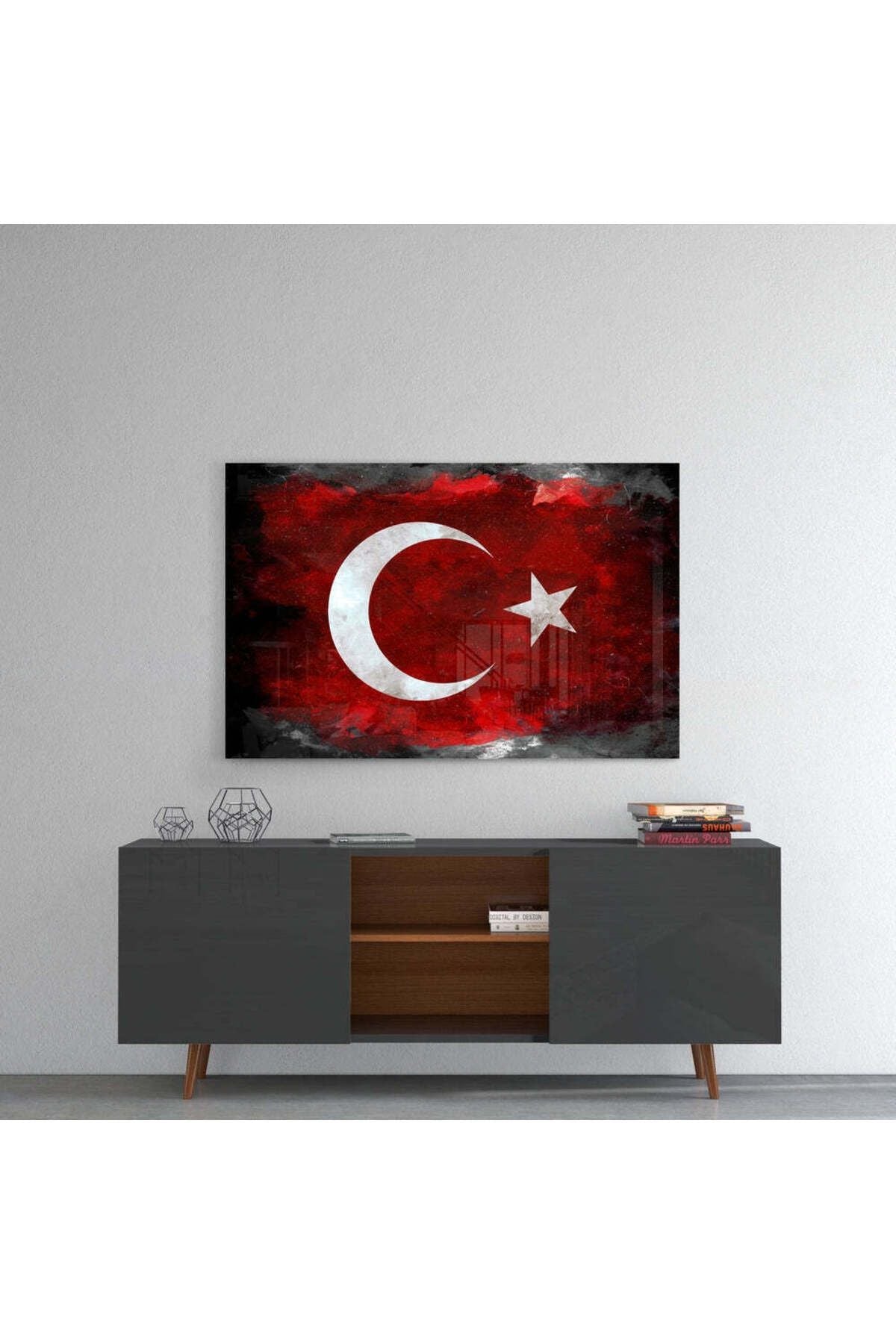 Türk Bayrağı Cam Tablo