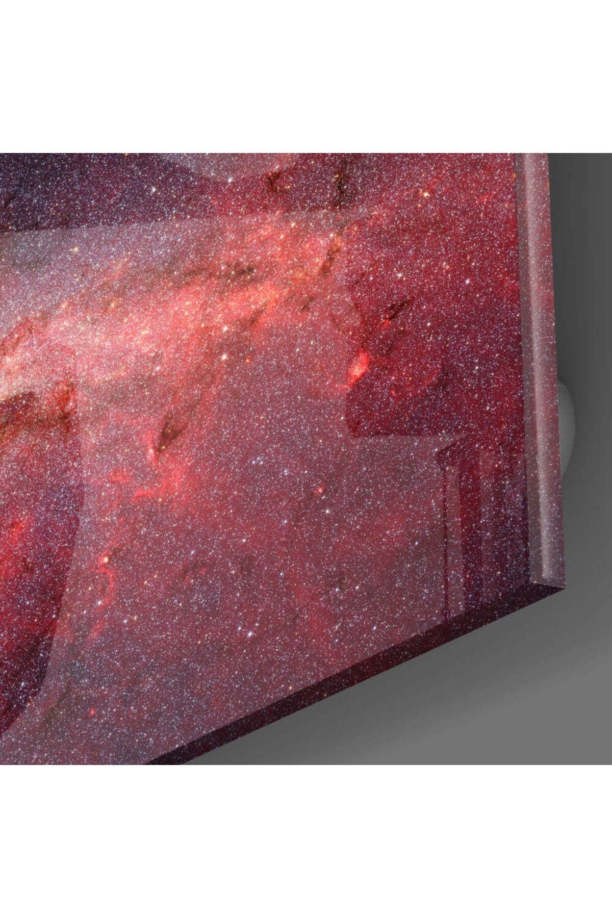 Kırmızı Nebula Cam Tablo