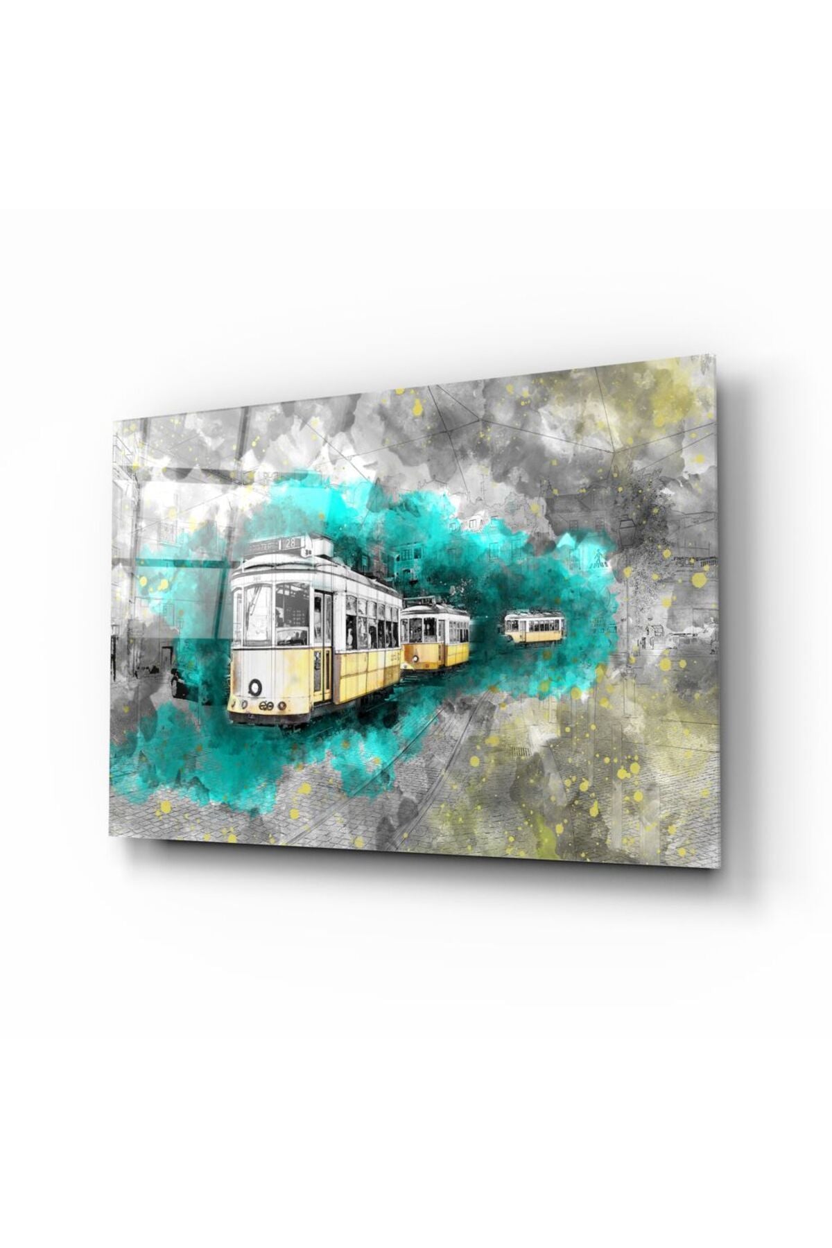 İllüstrasyon Tramvay Cam Tablo
