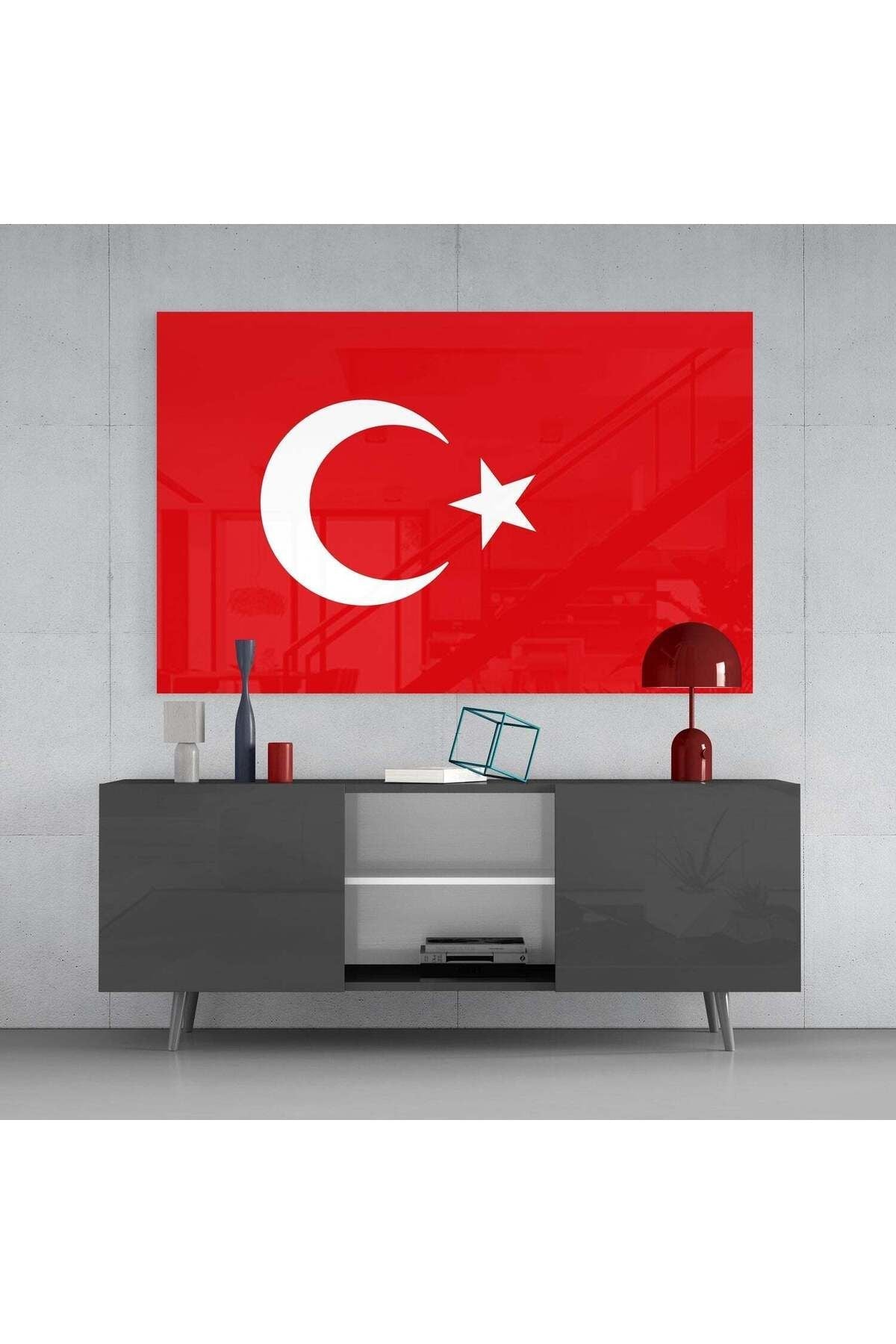 Türk Bayrağı Cam Tablo