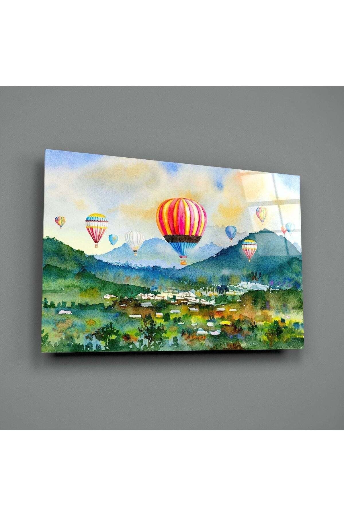 Uçan Balonlar Cam Tablo