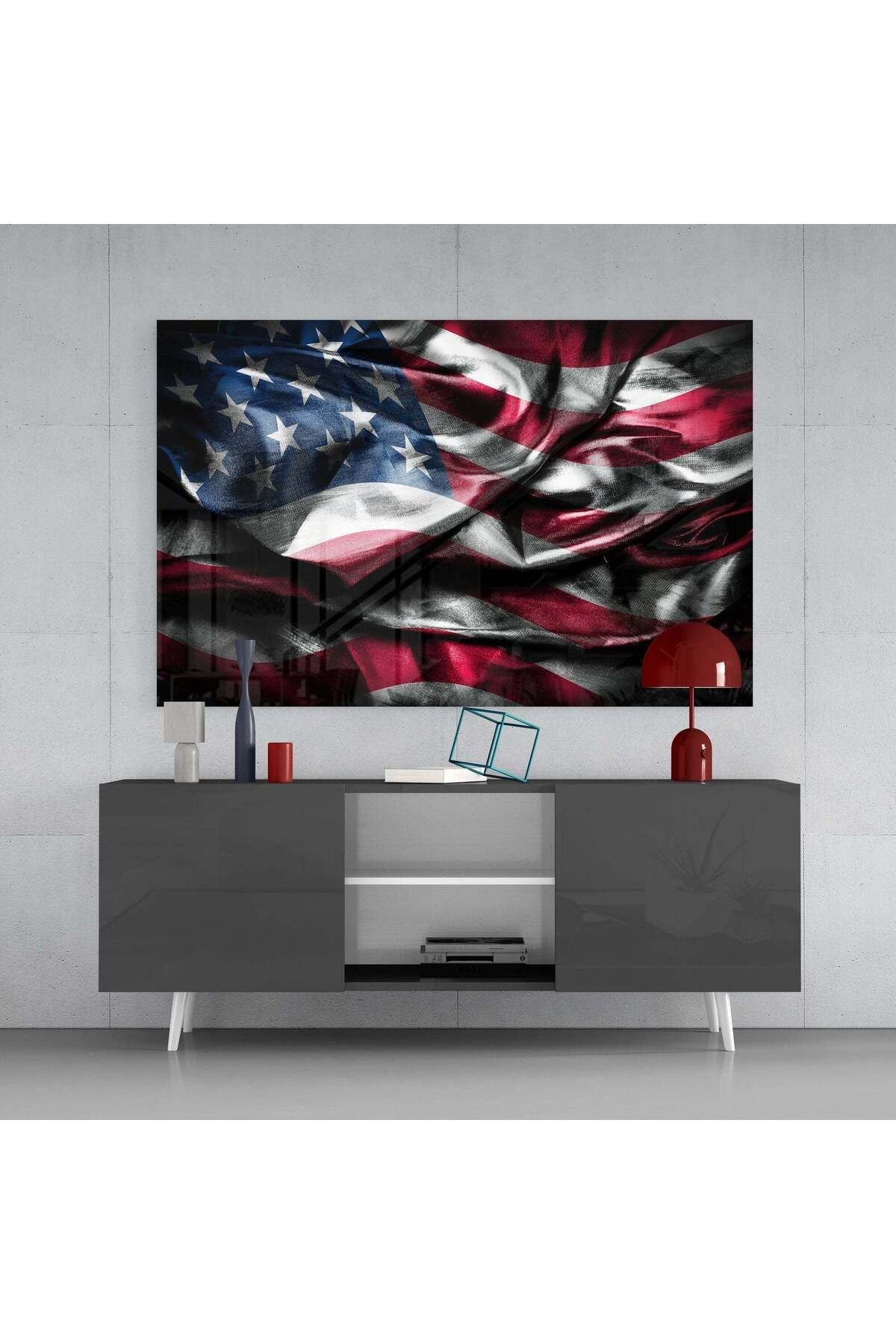 Amerika bayrağı Cam Tablo