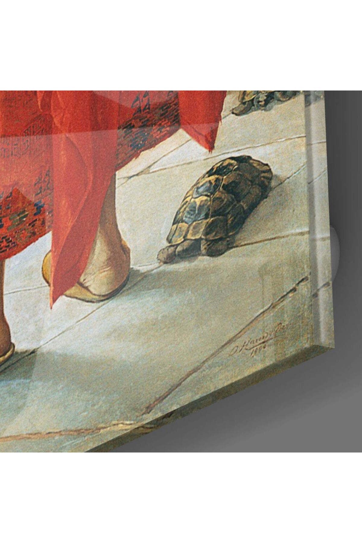 Kaplumbağa Terbiyecisi Cam Tablo
