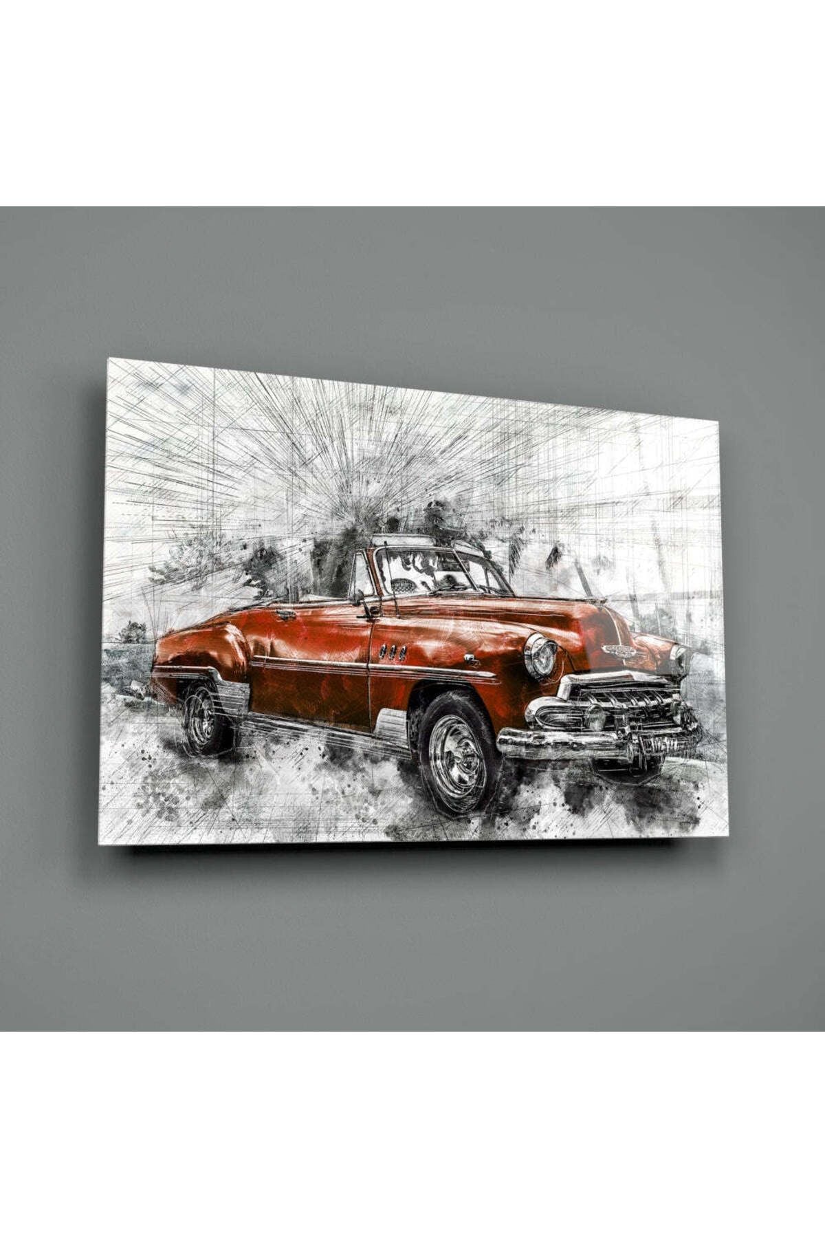 Kırmızı Chevrolet Cam Tablo