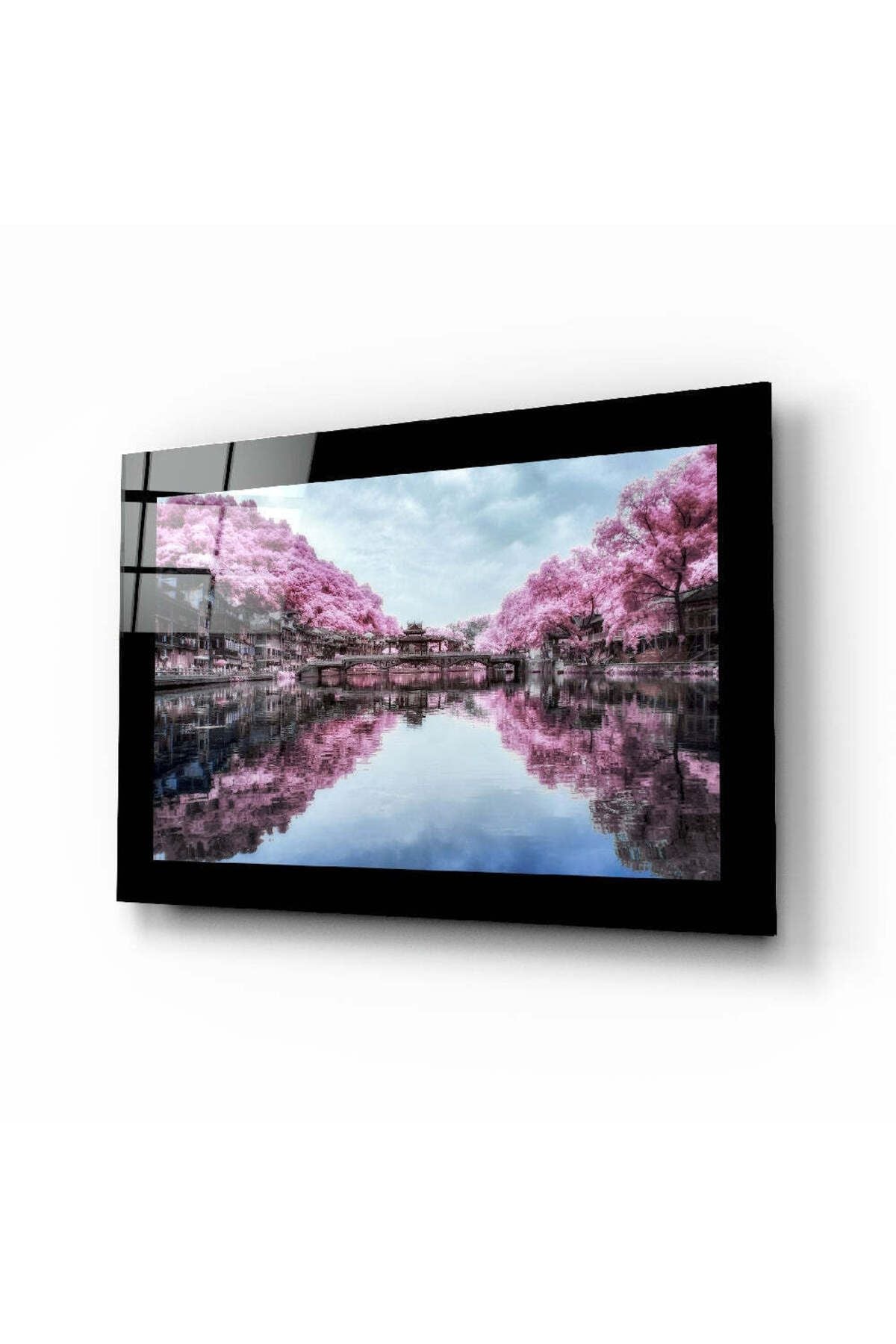 Sakura Ağaçları Cam Tablo