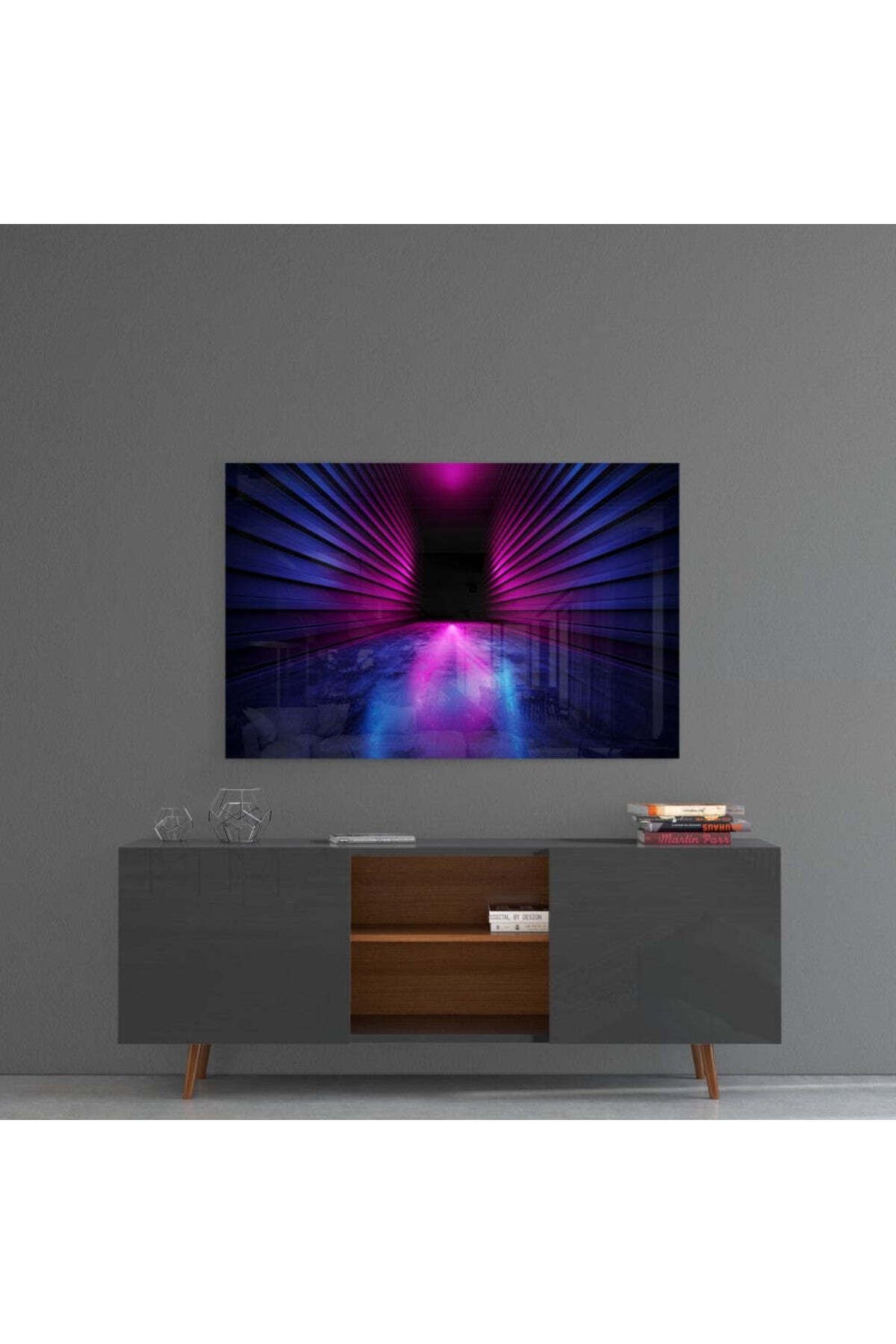 Neon Işıklar Cam Tablo
