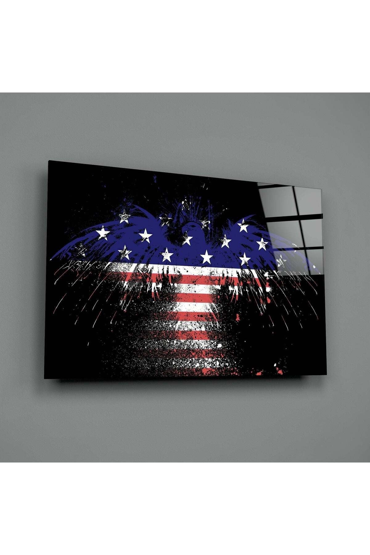 Amerikan Kartalı Cam Tablo