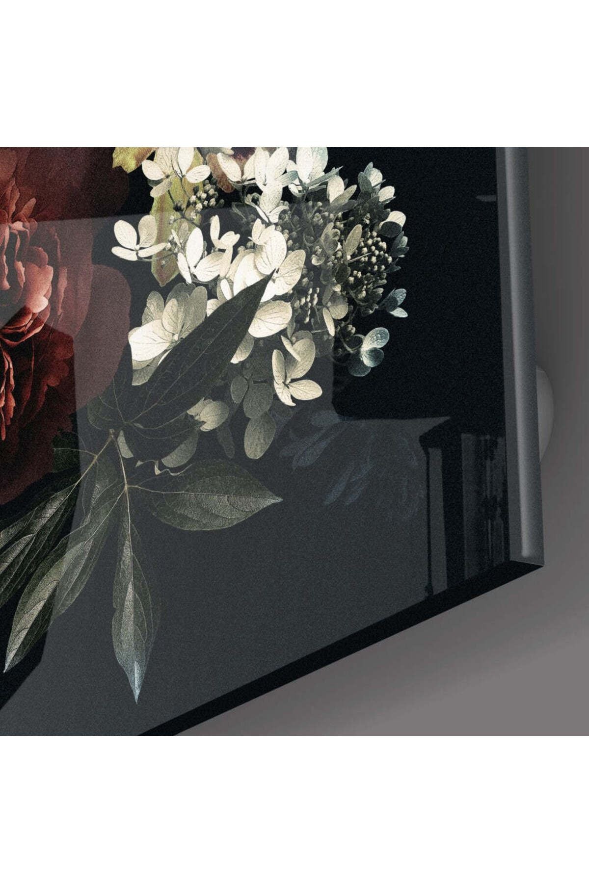 Floral Desen Cam Tablo