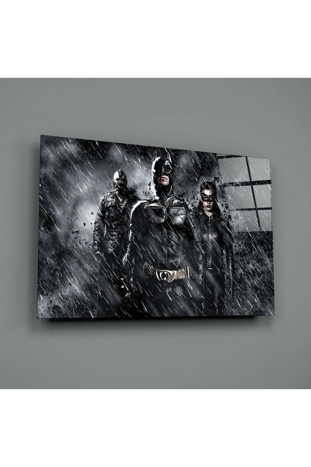 Batman, Catwomen Ve Bane Cam Tablo