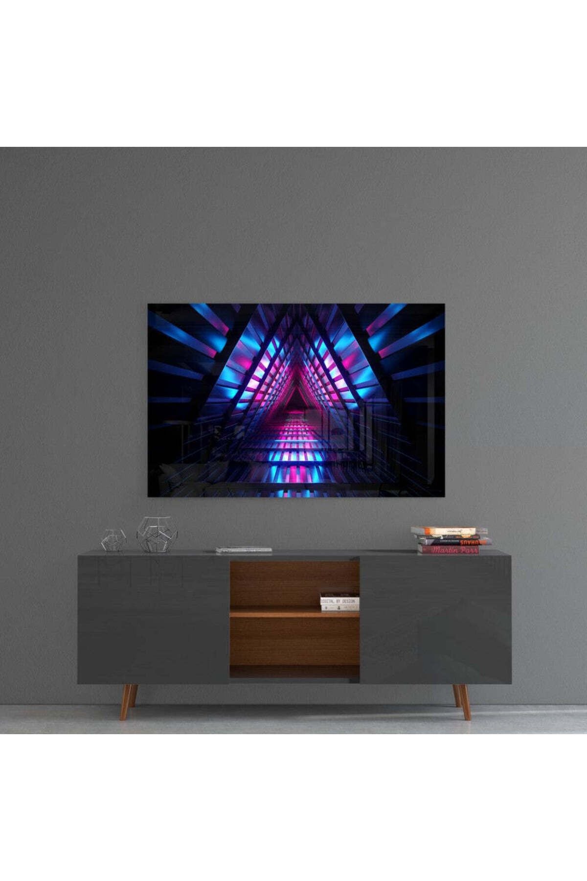 Neon Işıklar Cam Tablo