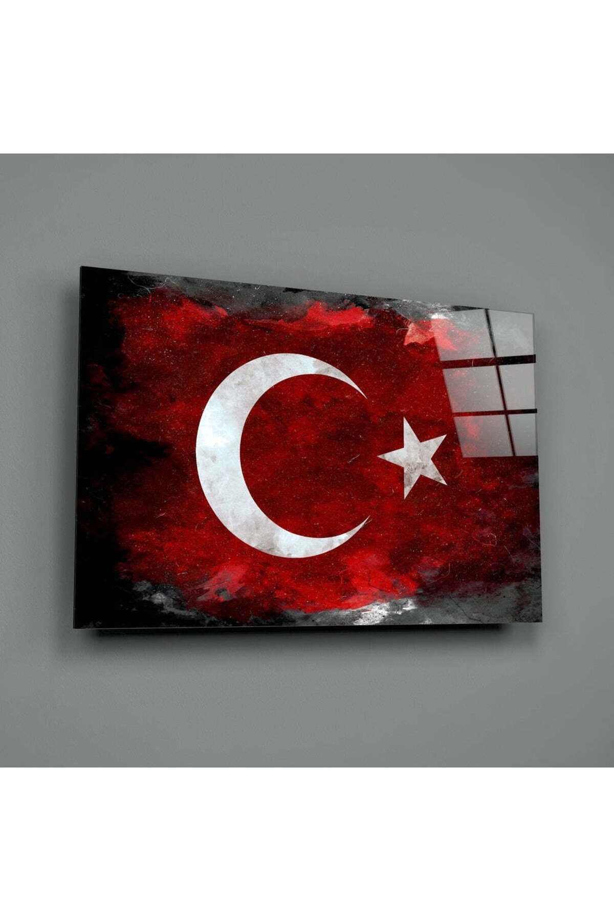 Türk Bayrağı Cam Tablo