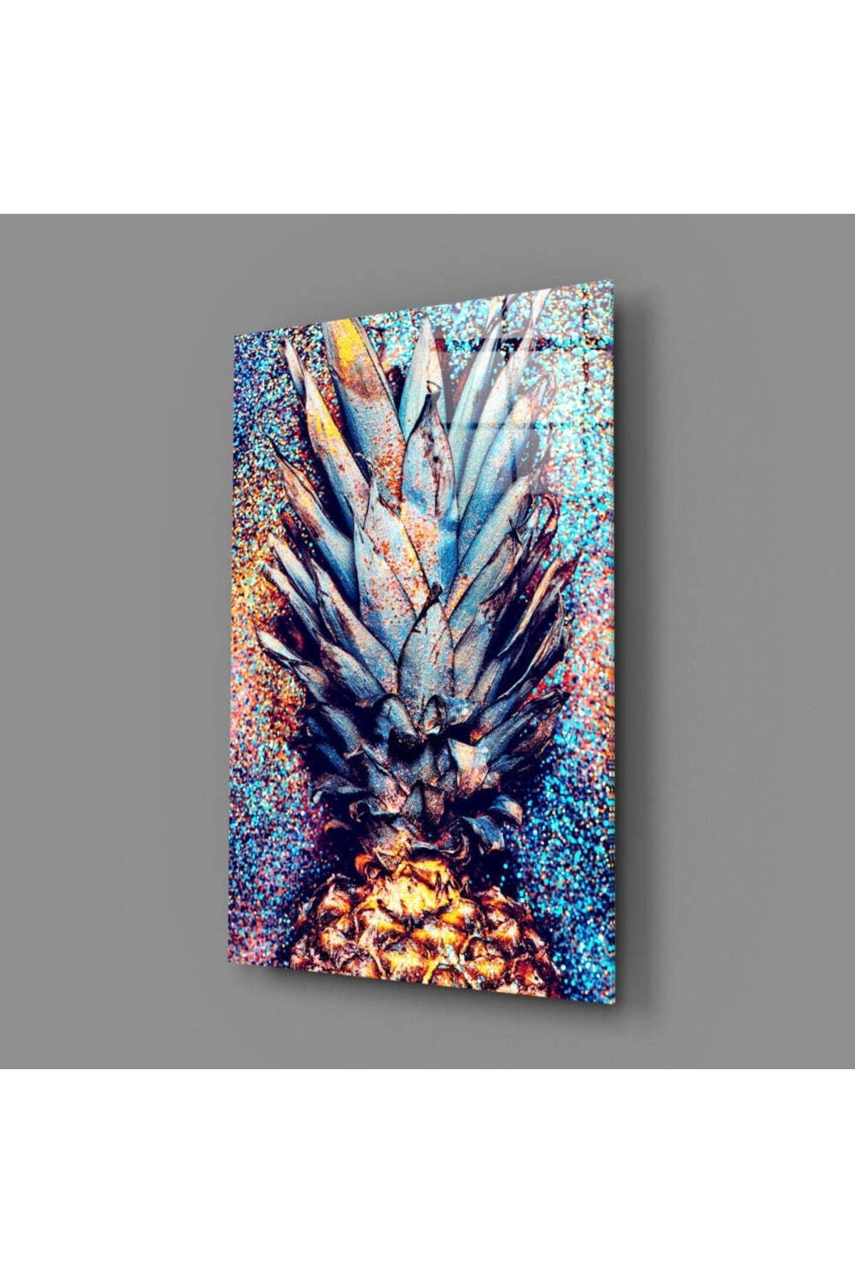 Renkli Ananas Cam Tablo