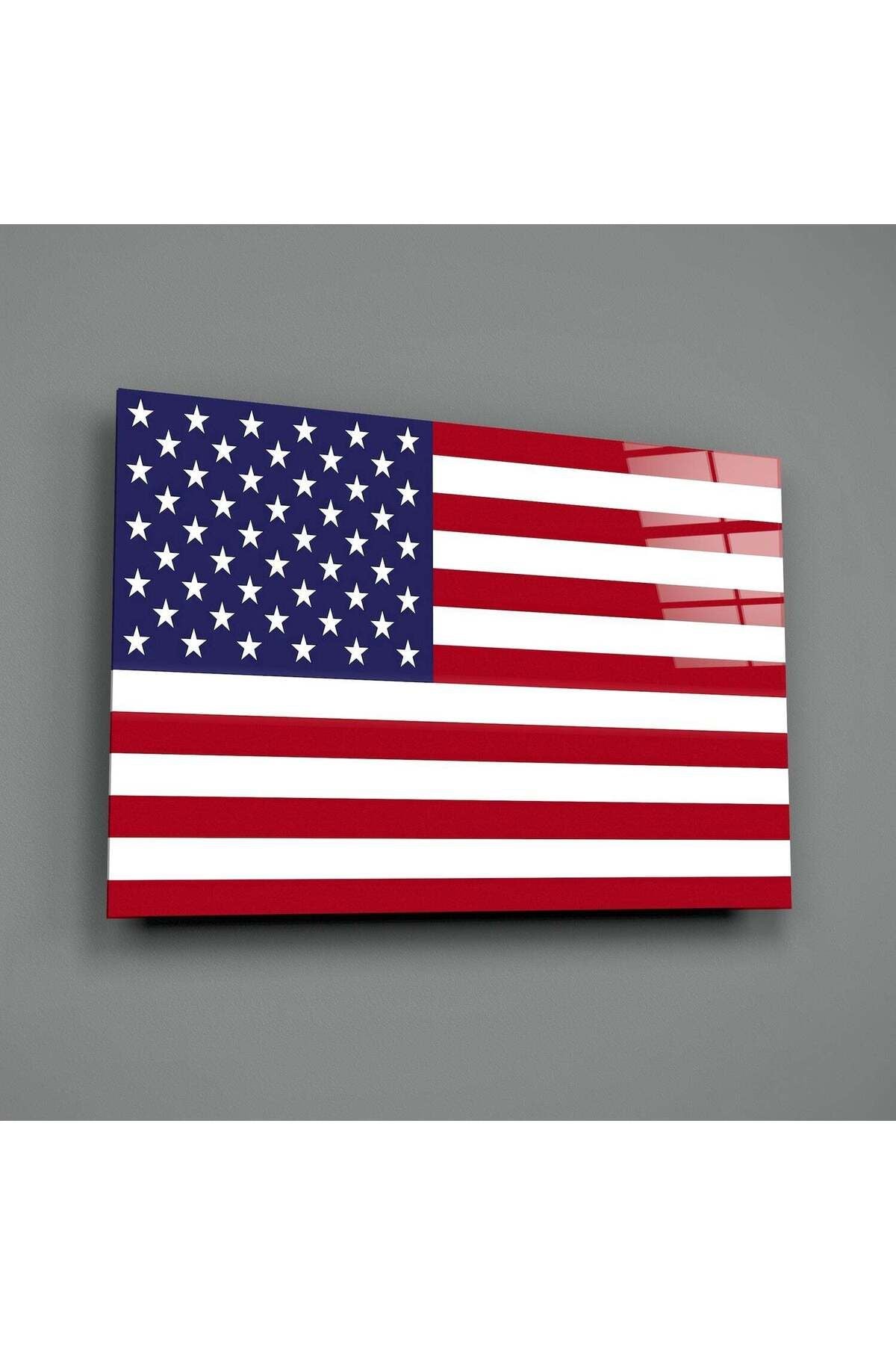 Amerikan Bayrağı Cam Tablo