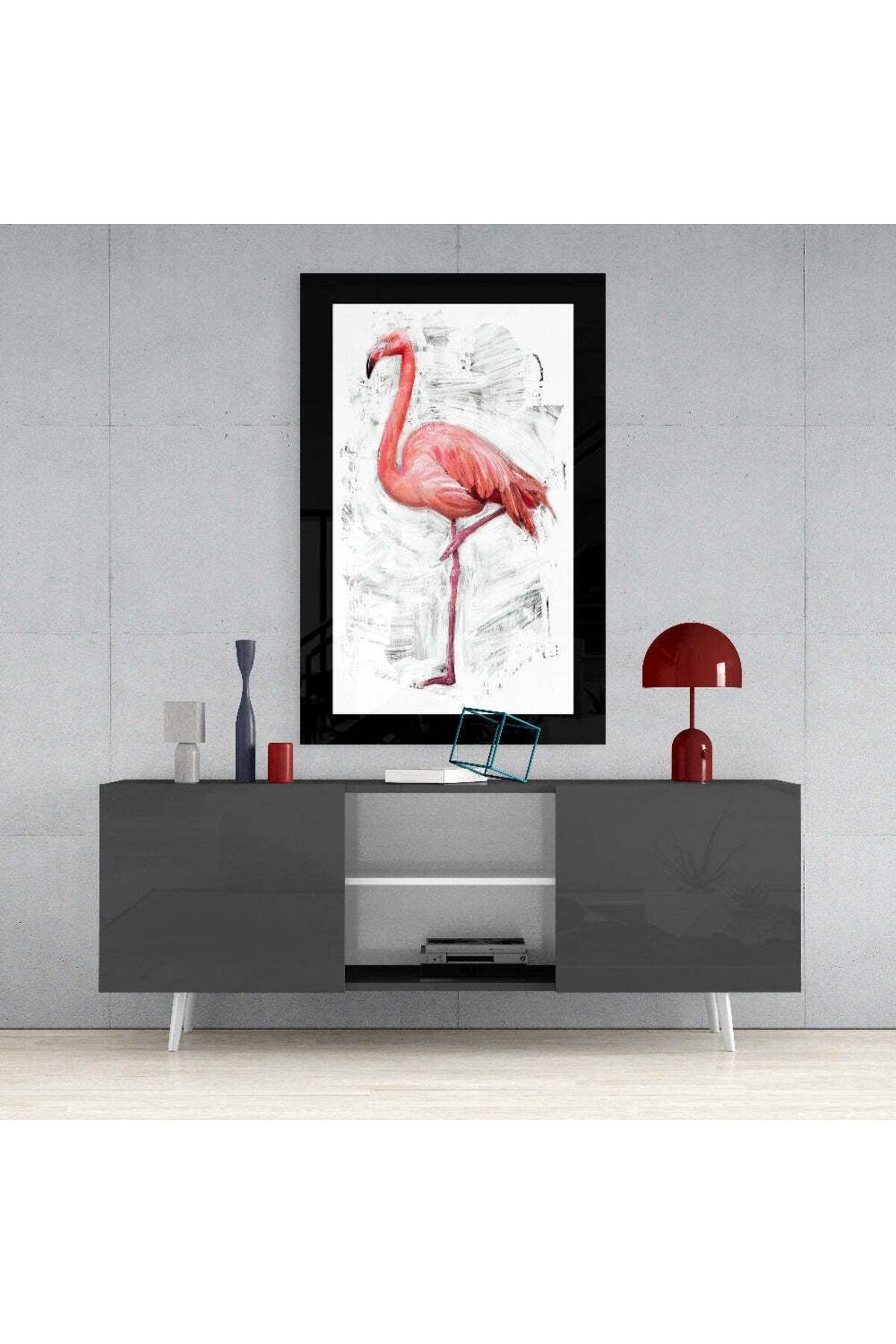 Yalnız Flamingo Cam Tablo