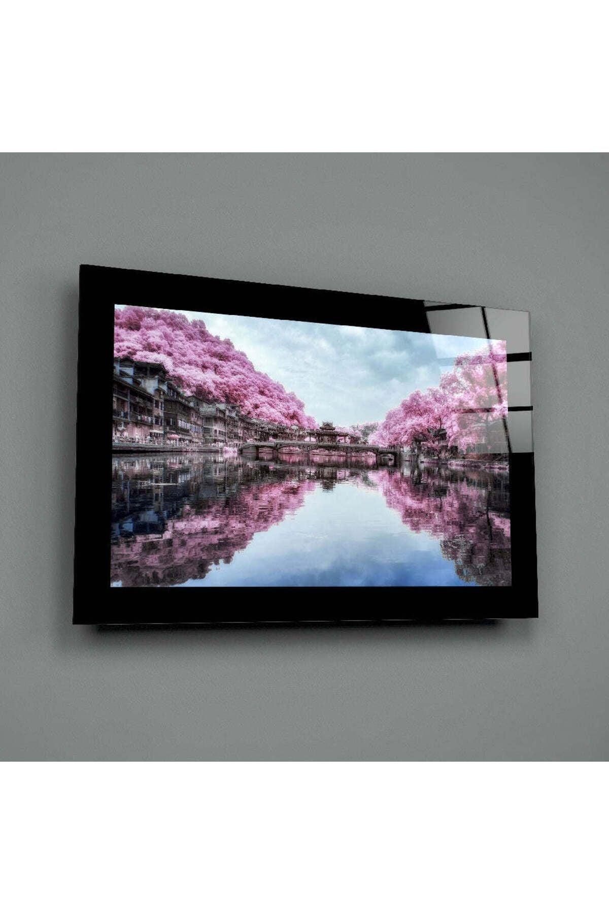 Sakura Ağaçları Cam Tablo