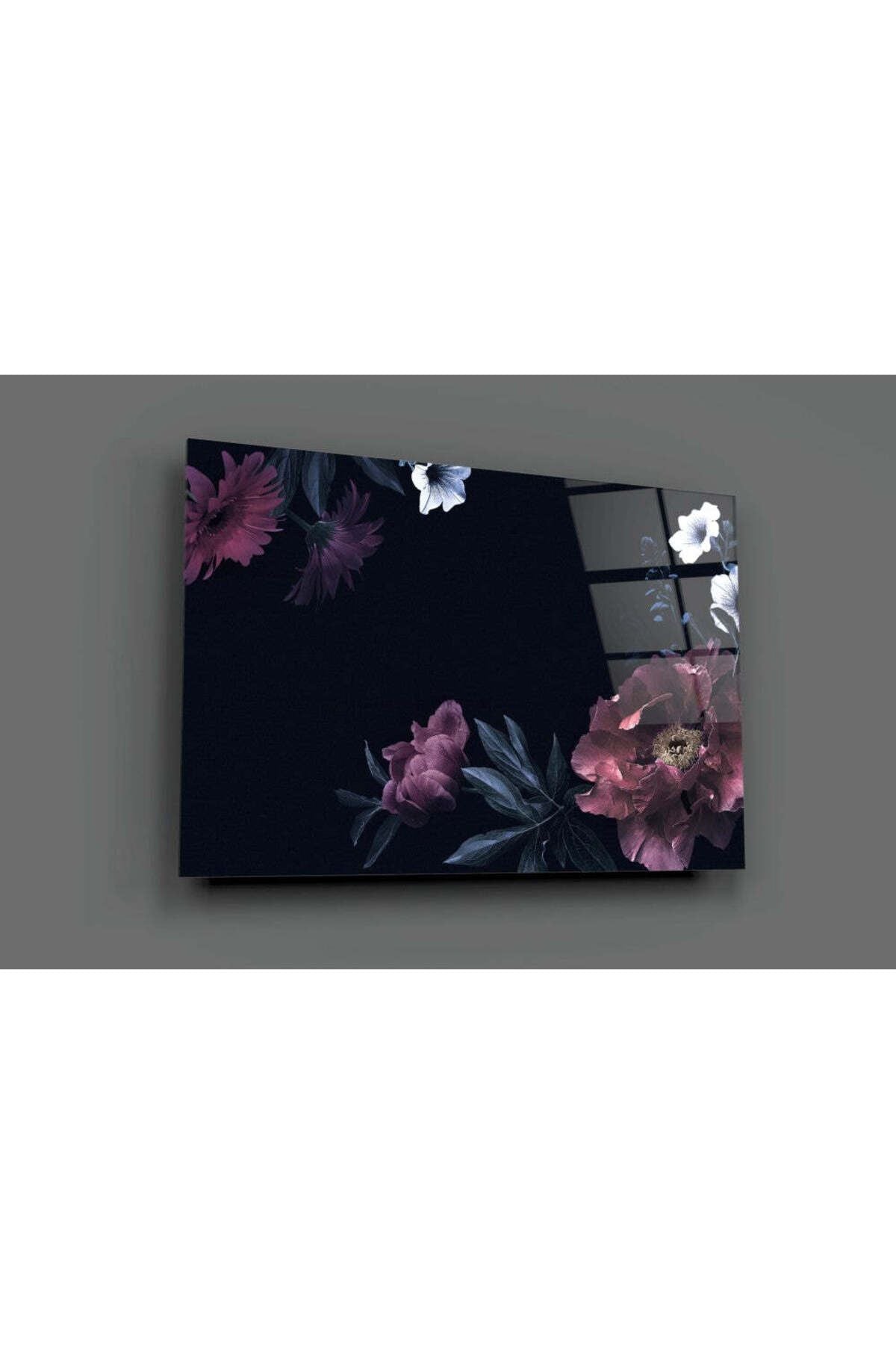 Floral Desen Cam Tablo