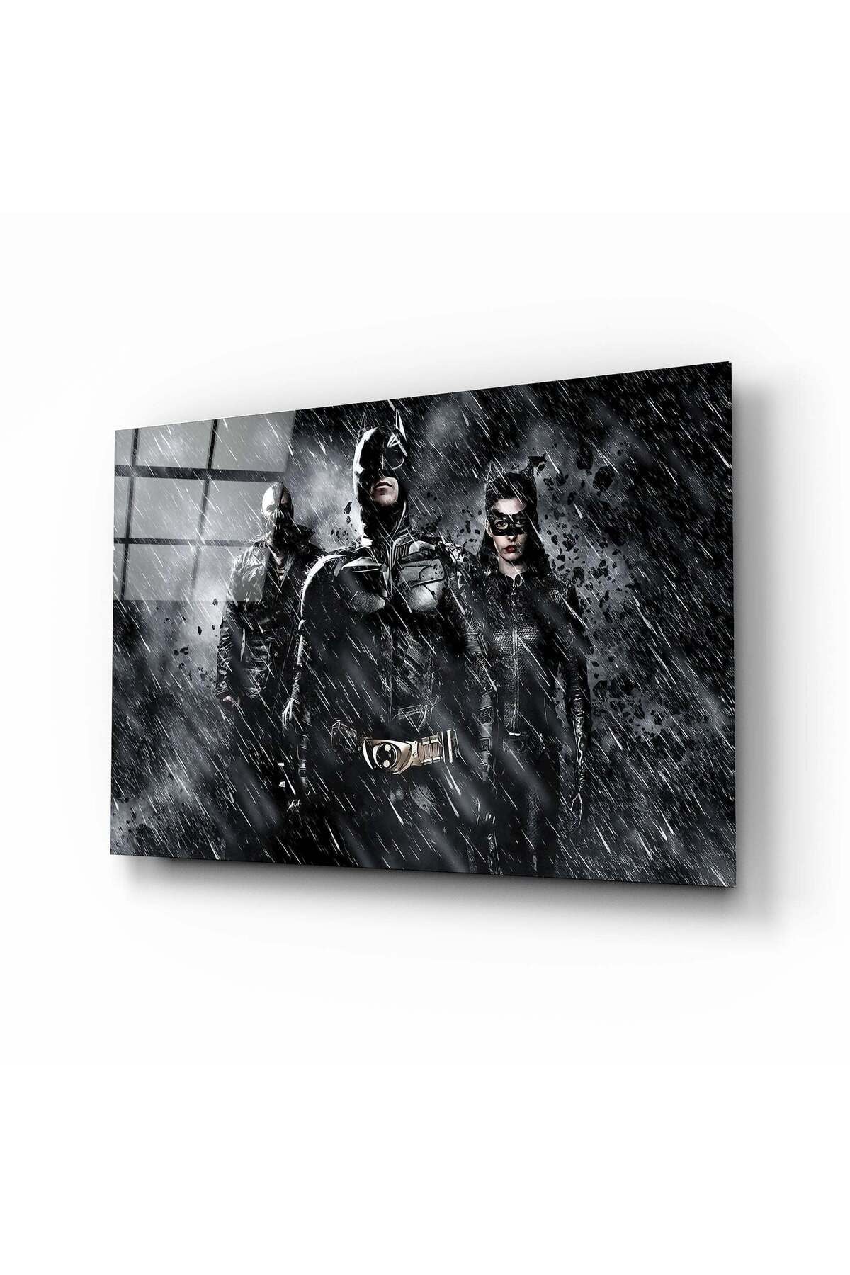 Batman, Catwomen Ve Bane Cam Tablo
