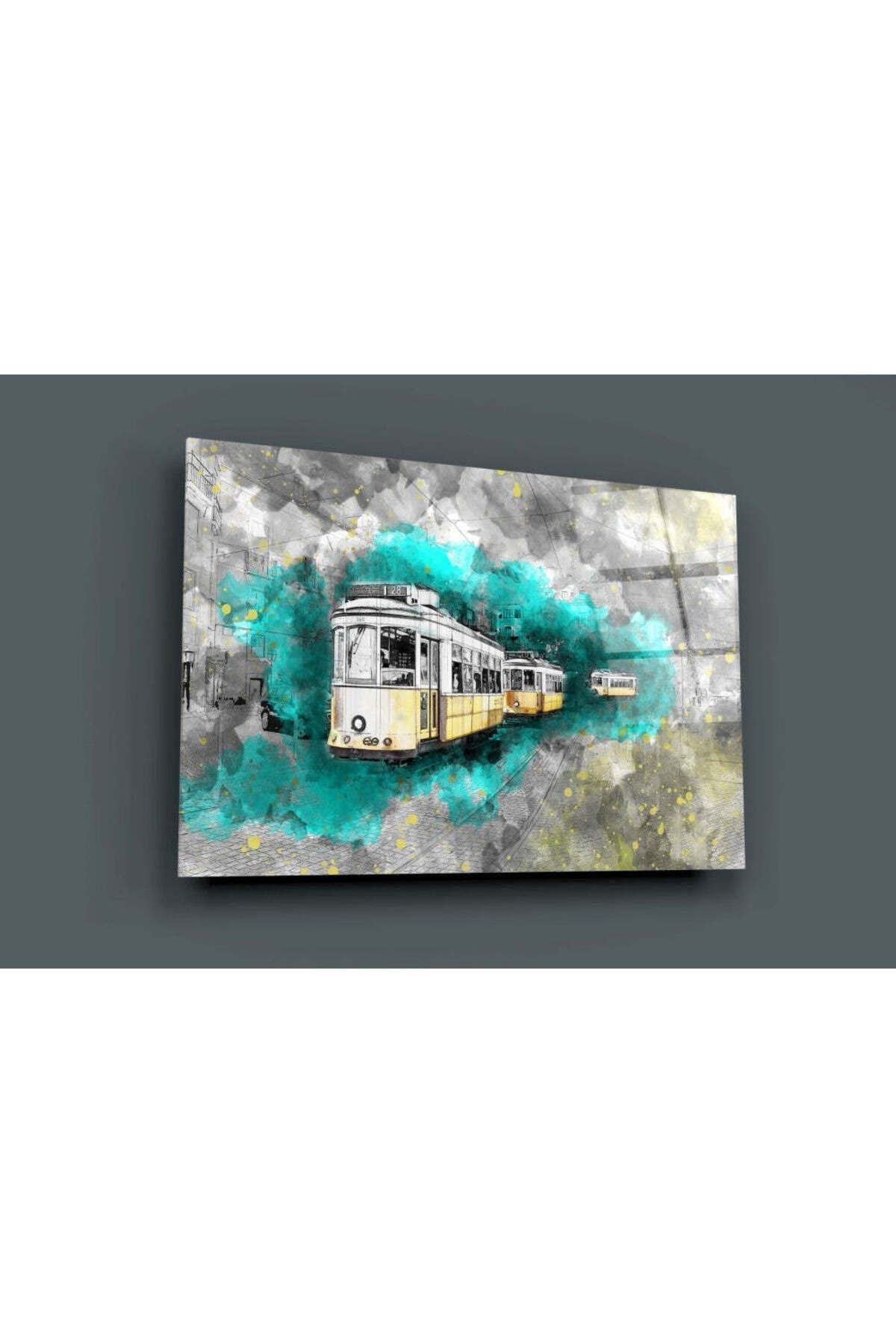 İllüstrasyon Tramvay Cam Tablo