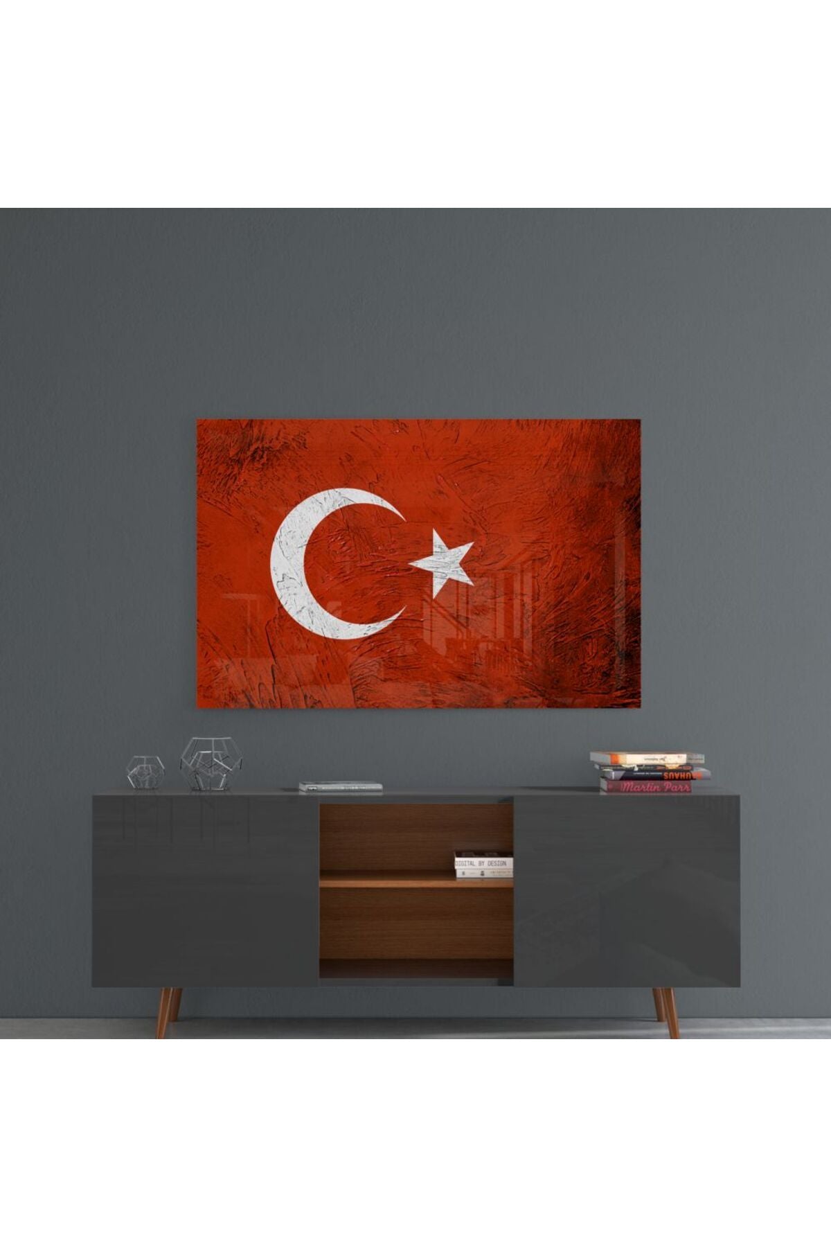 Türk Bayrağı Cam Tablo