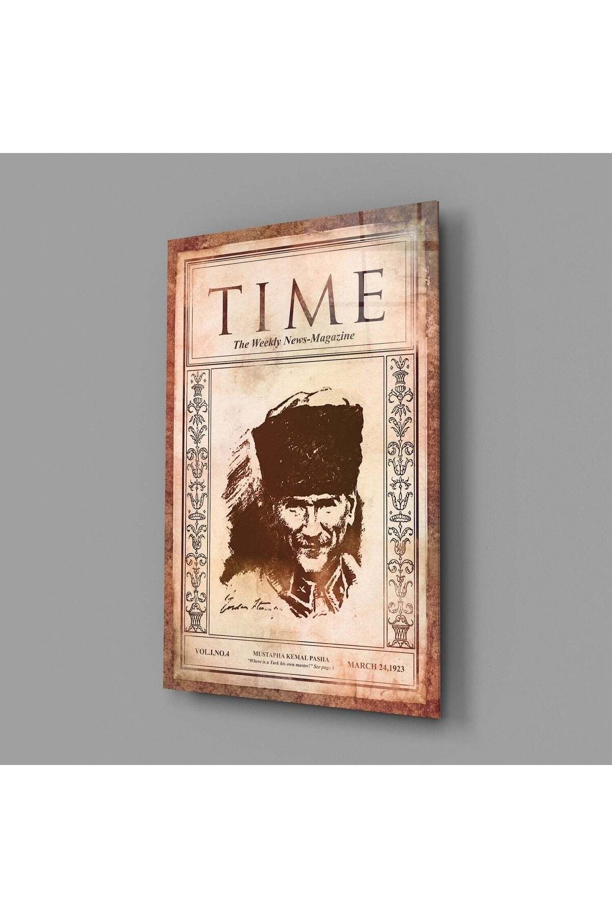 Atatürk Time Dergi Kapağı Cam Tablo