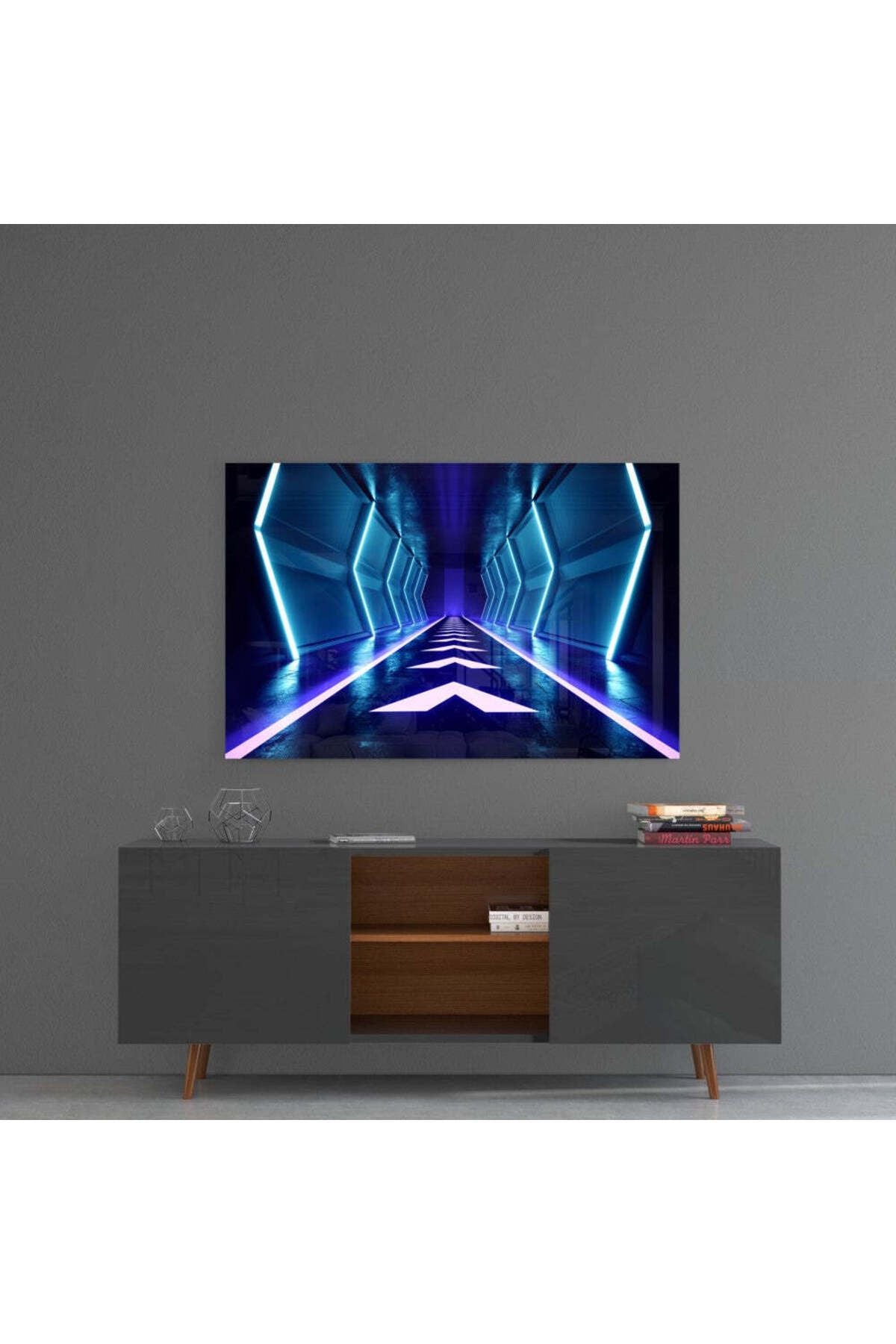 Neon Işıklar Cam Tablo