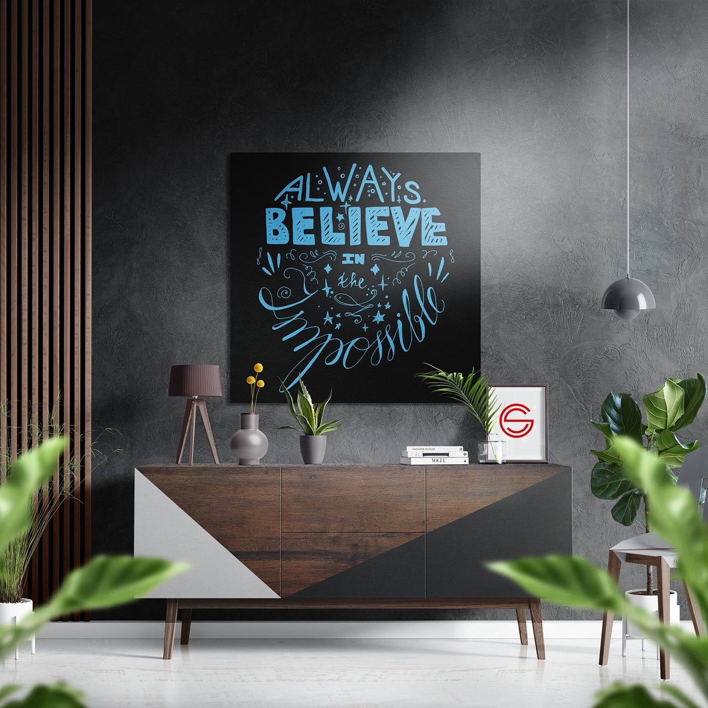 Always Believe Fırçalı Metalik Alu-Dibond