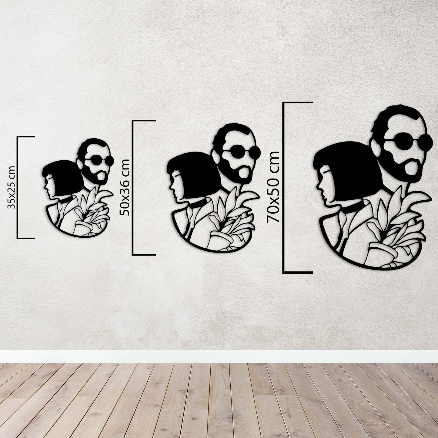 Kadın ve Adam – Minimal Silüet Metal Tablo