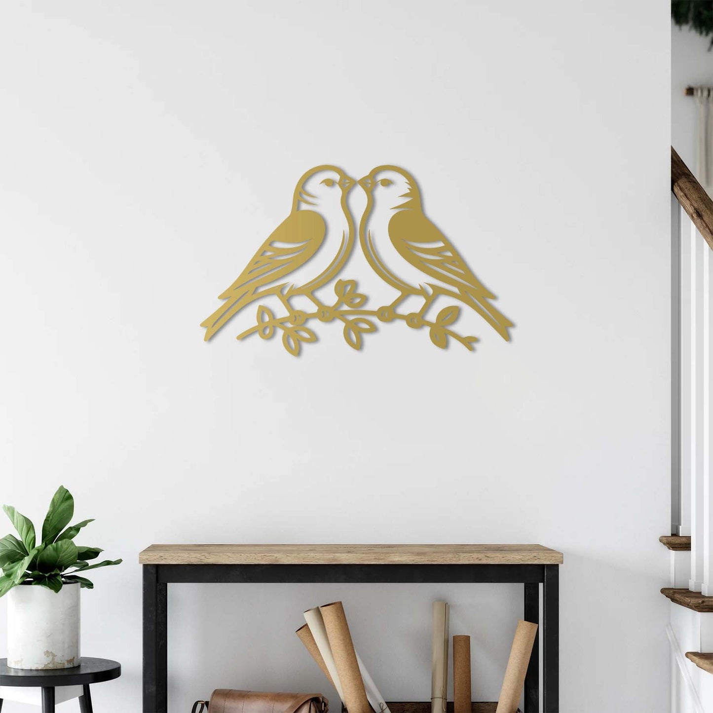 Aşkın Kanatları Kuşlar Metal Tablo