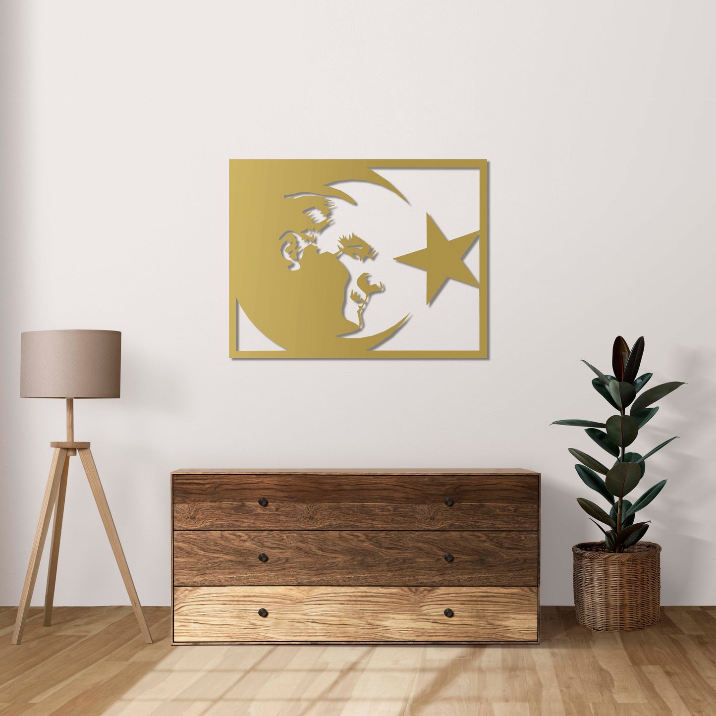 Atatürk ve Bayrak Metal Tablo