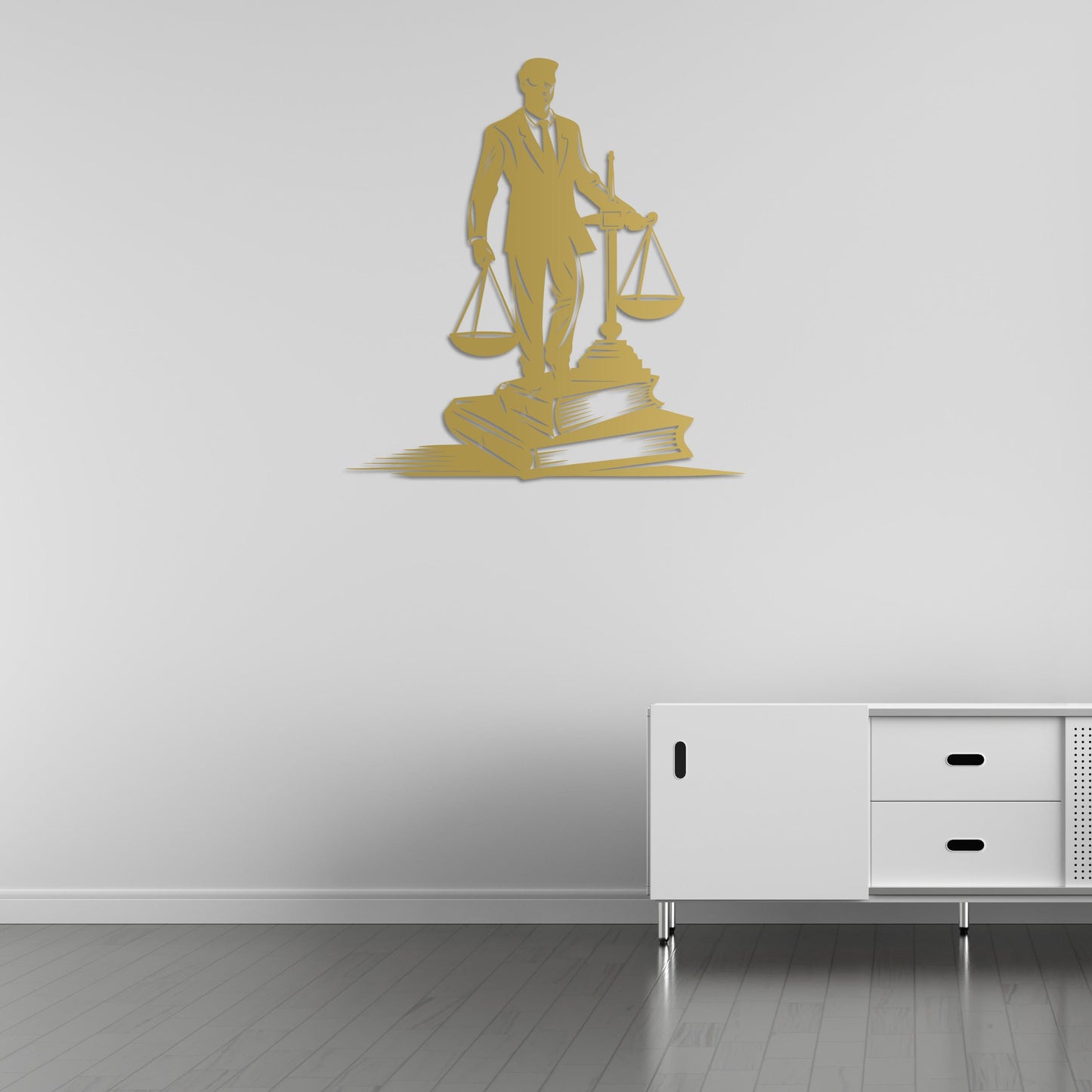 Metal Painting Representing Justice