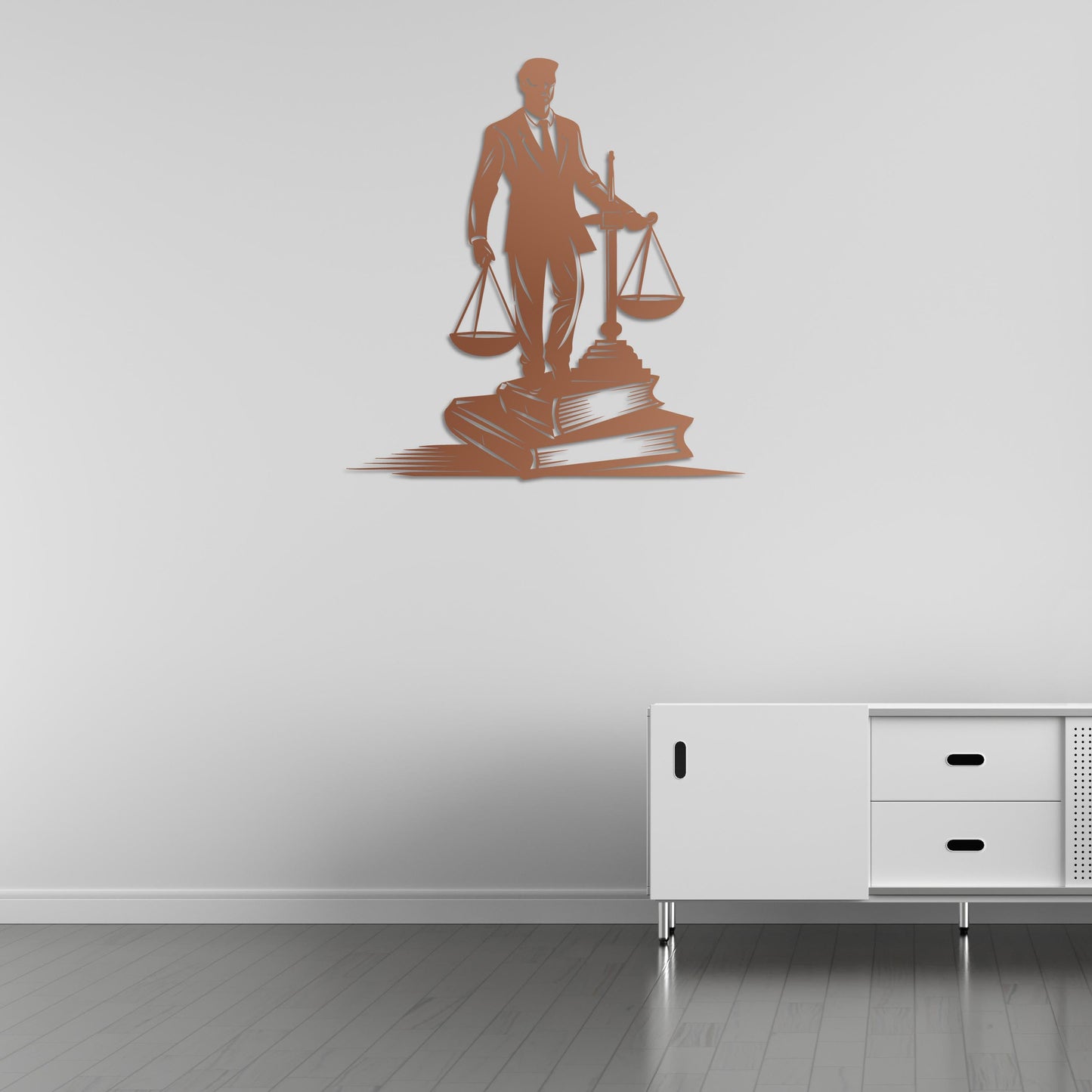 Metal Painting Representing Justice
