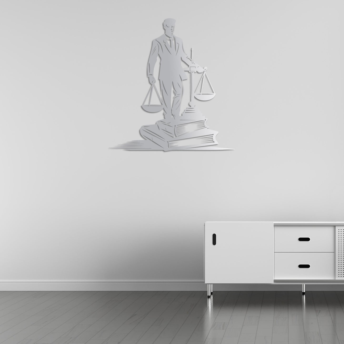 Metal Painting Representing Justice