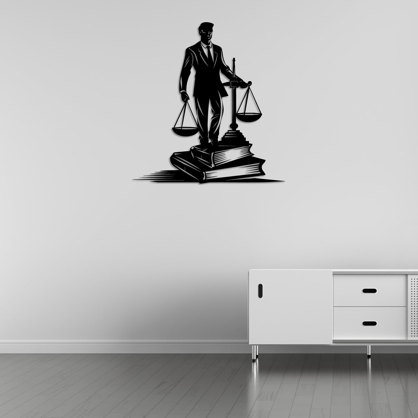 Metal Painting Representing Justice