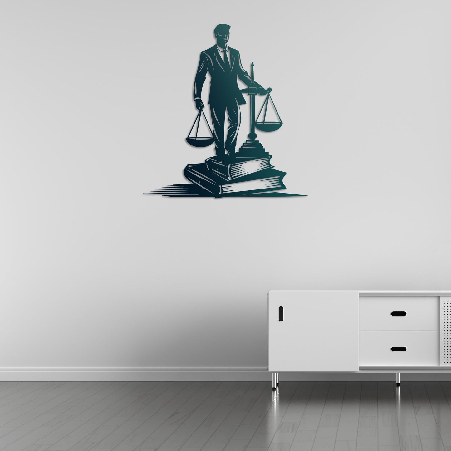 Metal Painting Representing Justice