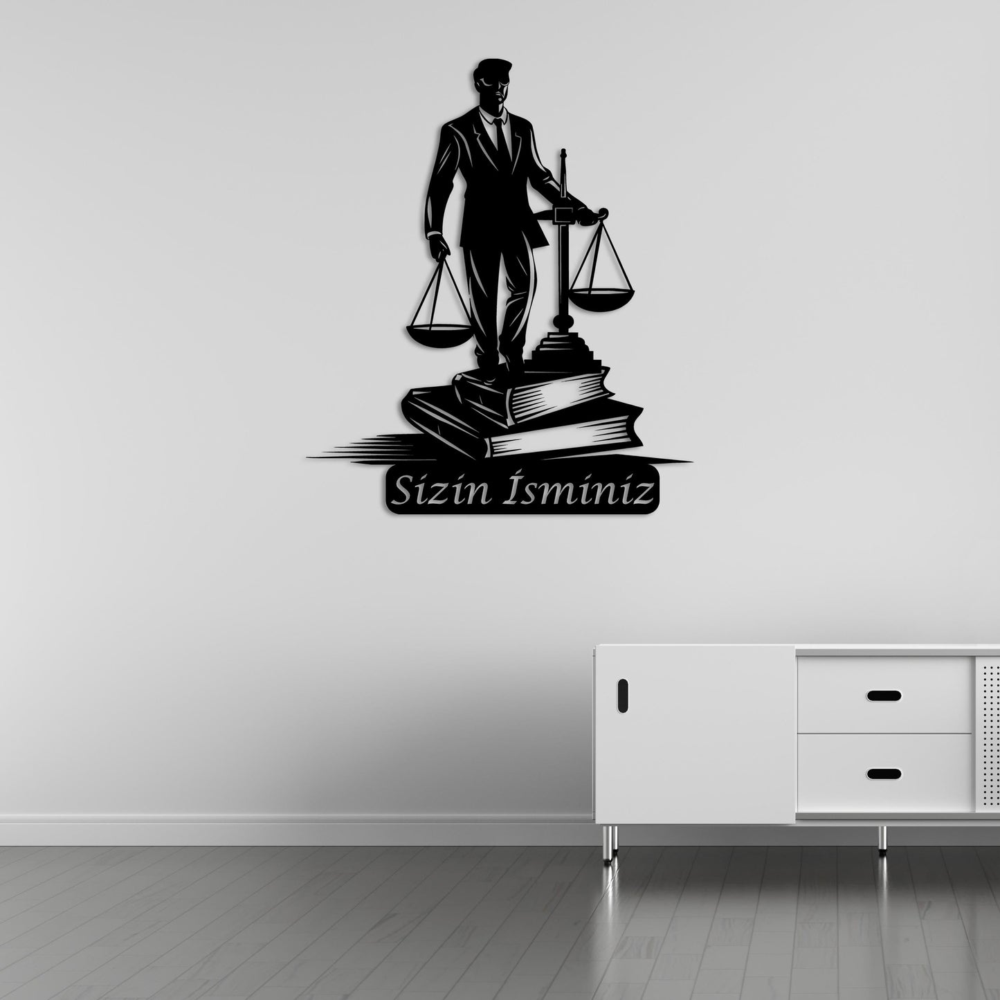 Metal Painting Representing Justice
