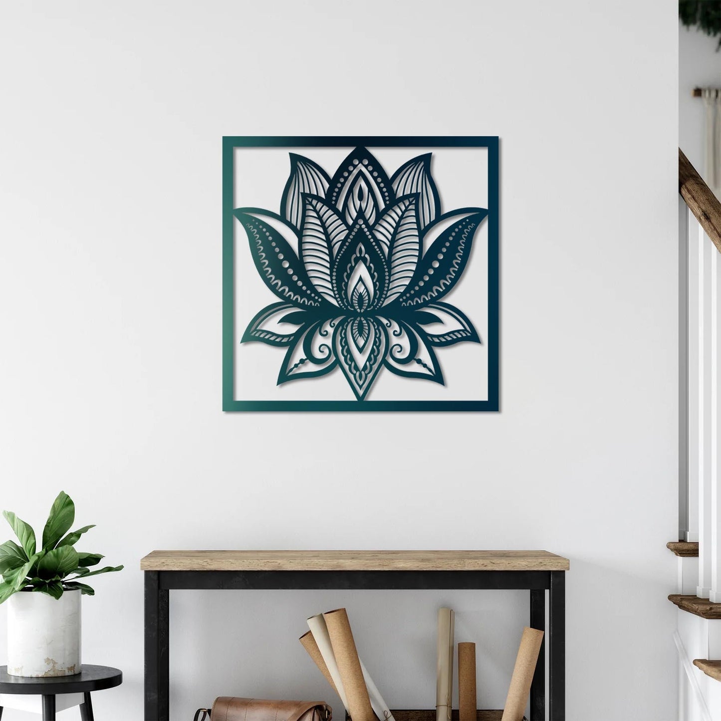 Barışın Simgesi: Lotus Çiçeği Metal Tablo