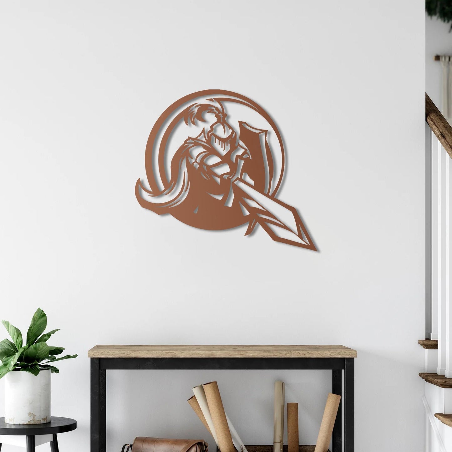 Brave Warrior Metal Painting