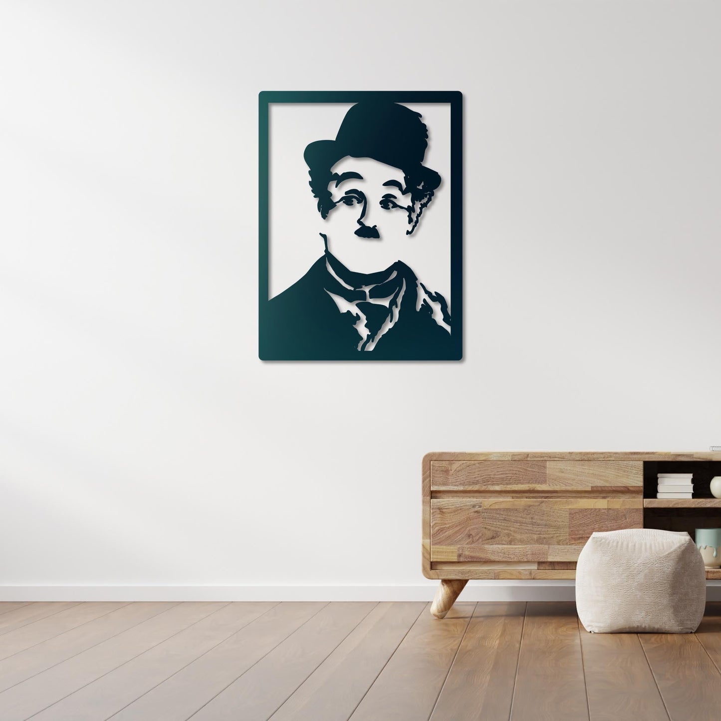Charlie Chaplin Metal Tablo