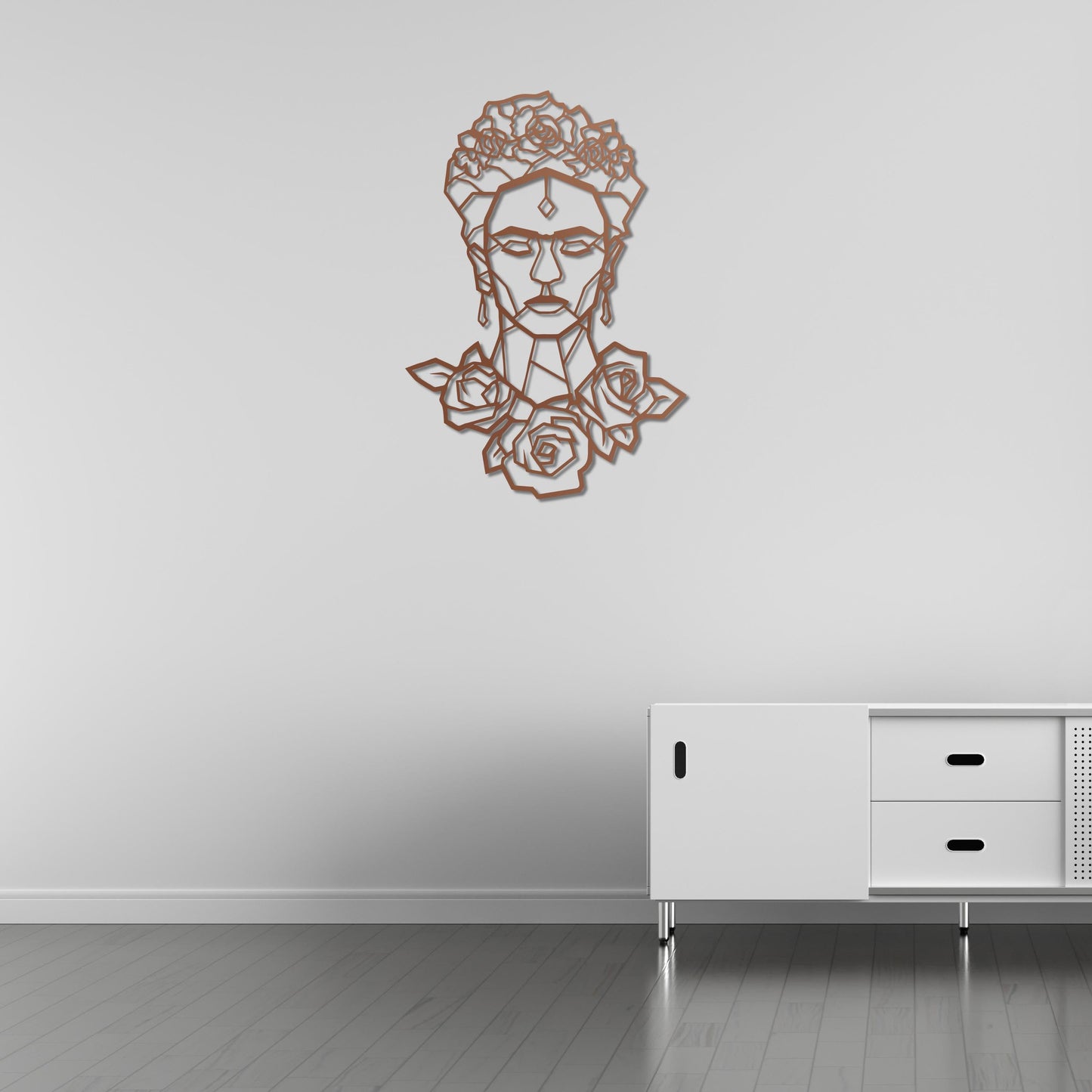 Queen of Flowers Frida Kahlo Metal Painting