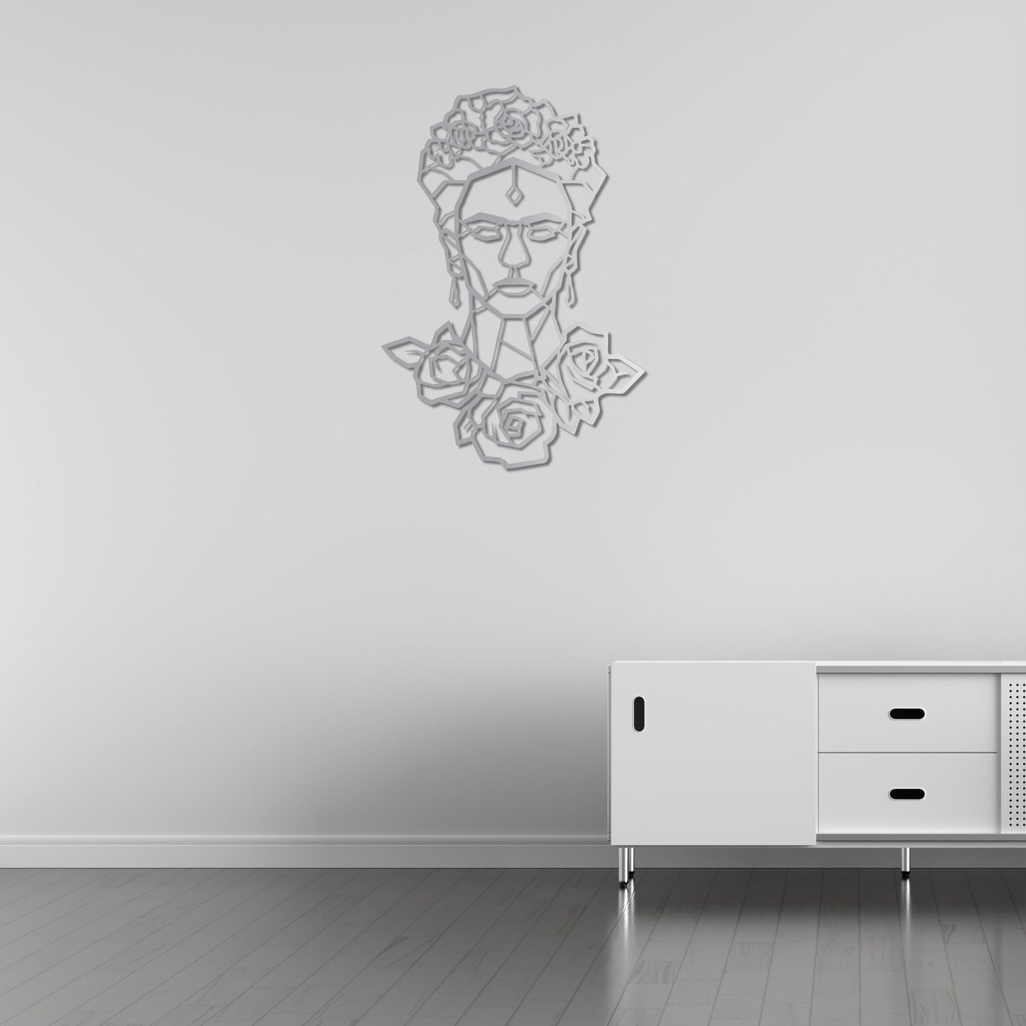 Queen of Flowers Frida Kahlo Metal Painting